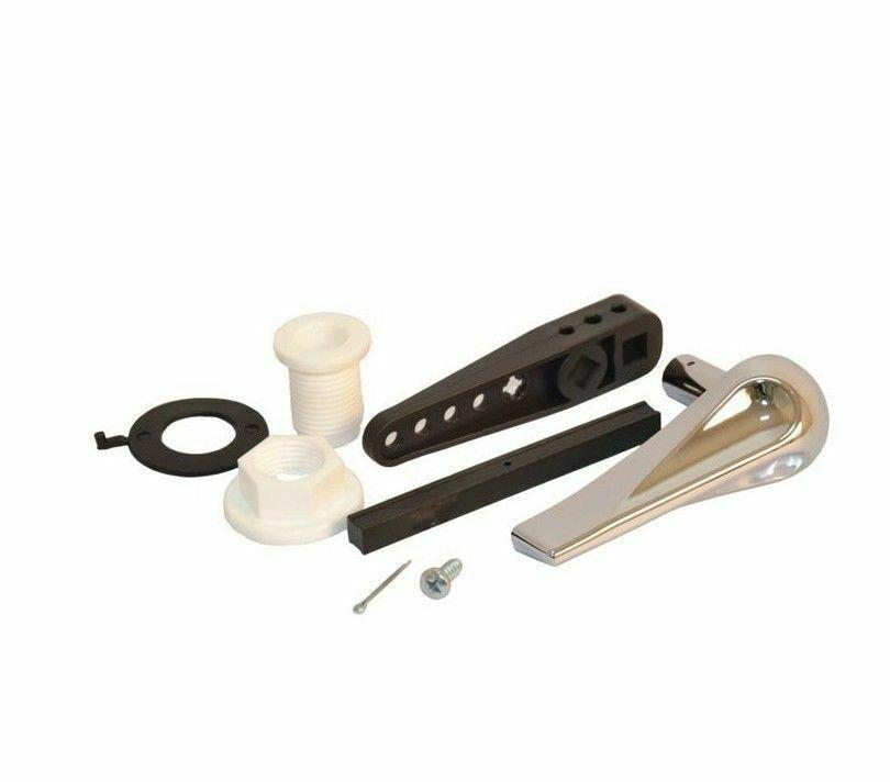 4trade Plastic Toilet Cistern Handle Kit Nylon Arm Chrome Finish Flush Handle
