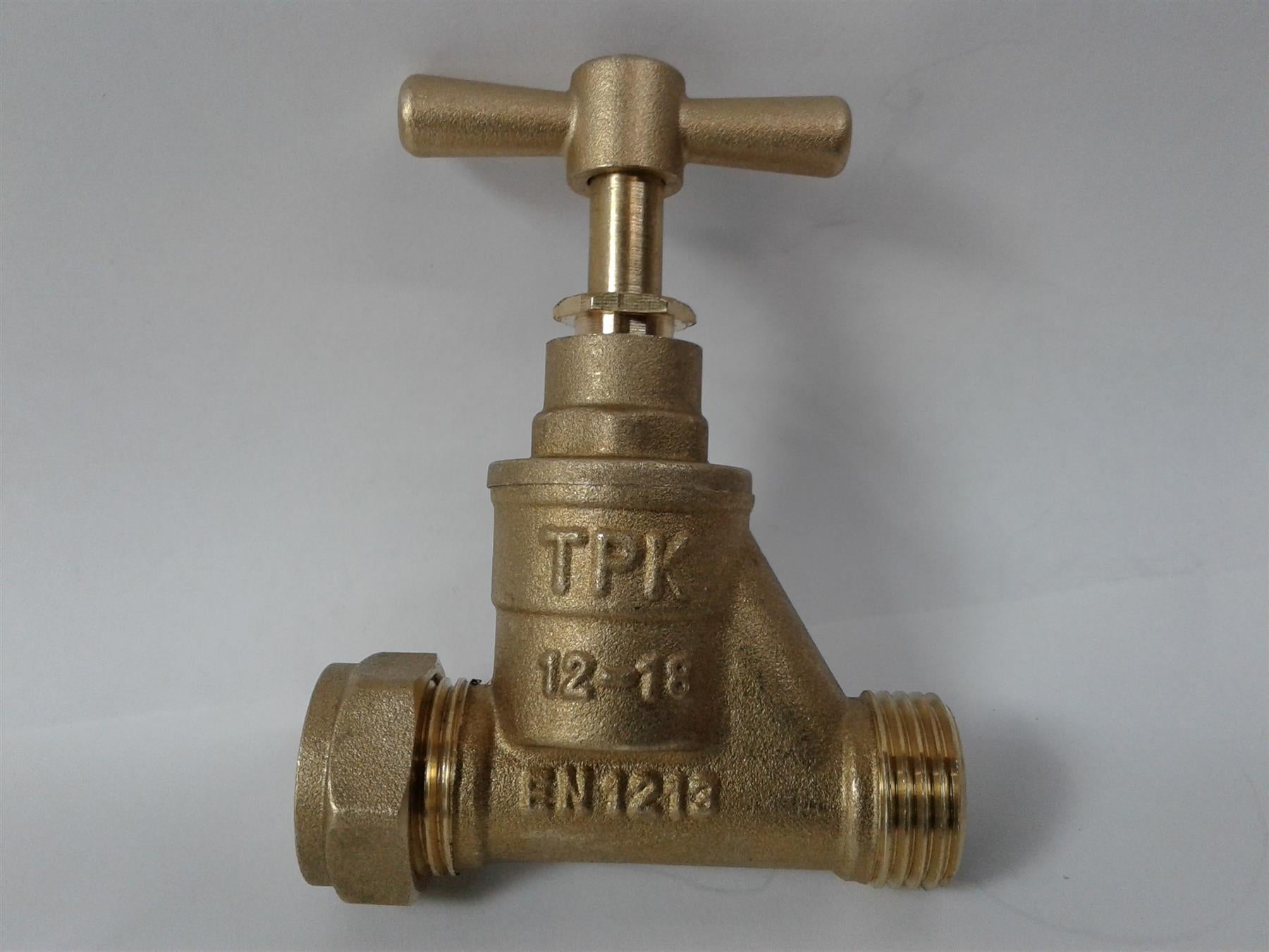 New Compression Mains CxC Center Brass 15mm Tube Stop Tap Valve EN1213