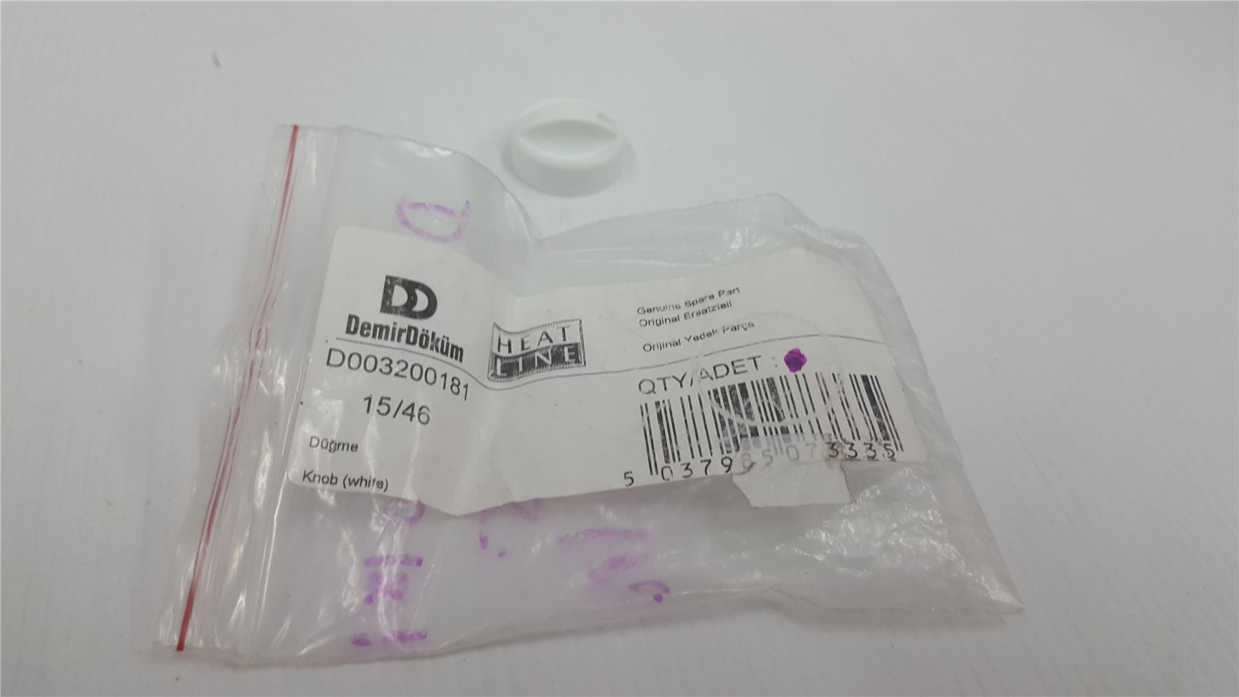 NEW HEATLINE CAPRIZ SOLARIS COMPACT Knob DIAL White D003200181