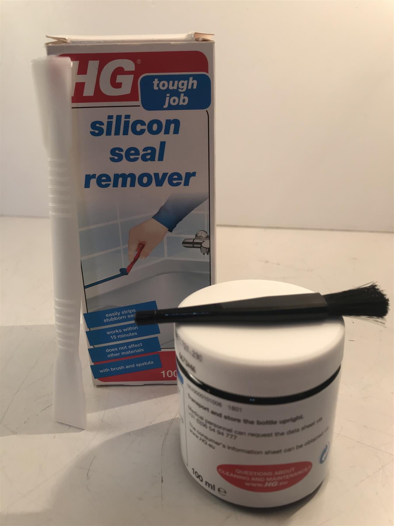 HG Silicon Seal Remover 100ml With FREE Spatula and Brush Easily Removes Seals