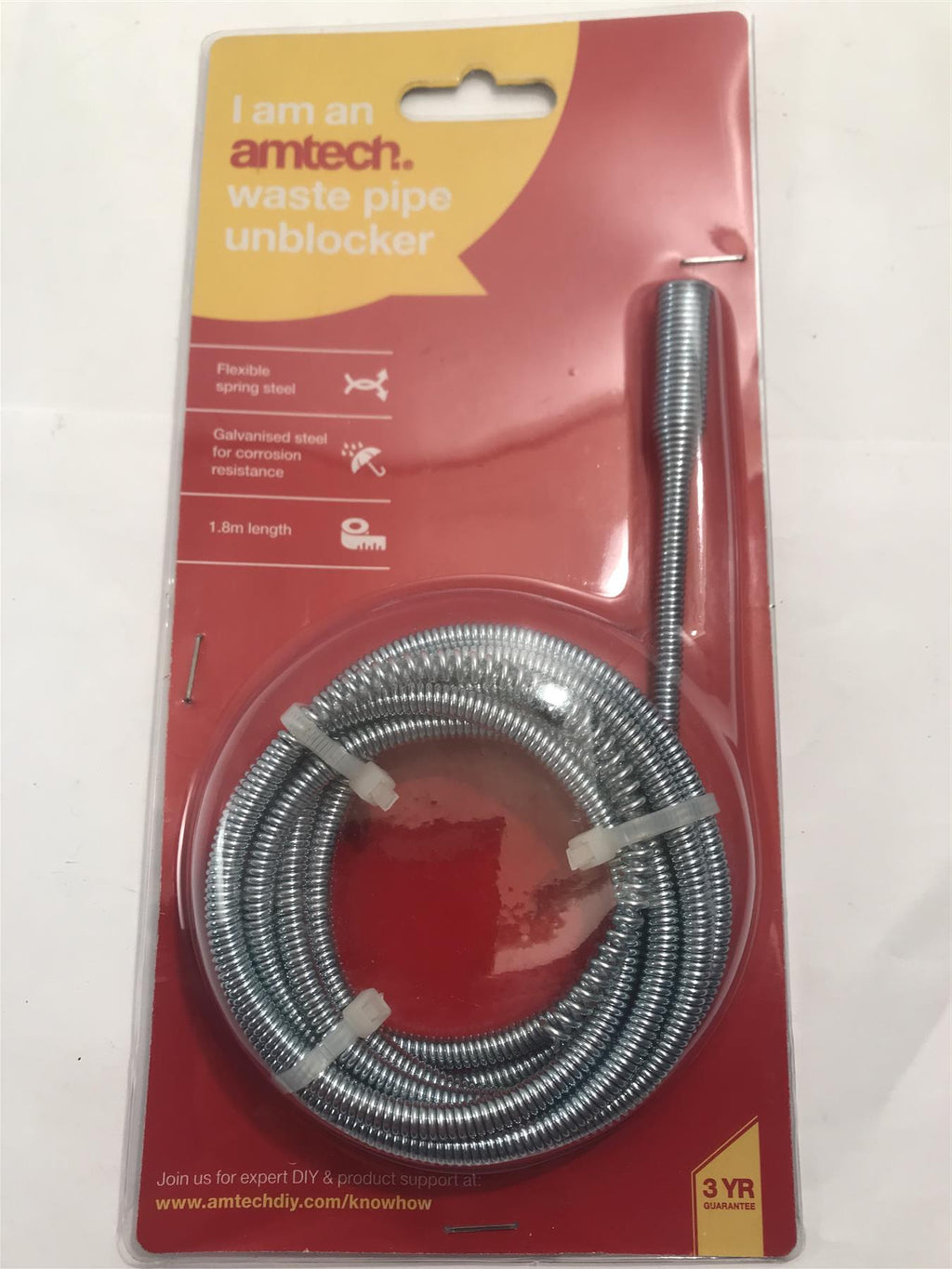 Amtech Waste Pipe Unblocker 1.8m Length  S1890