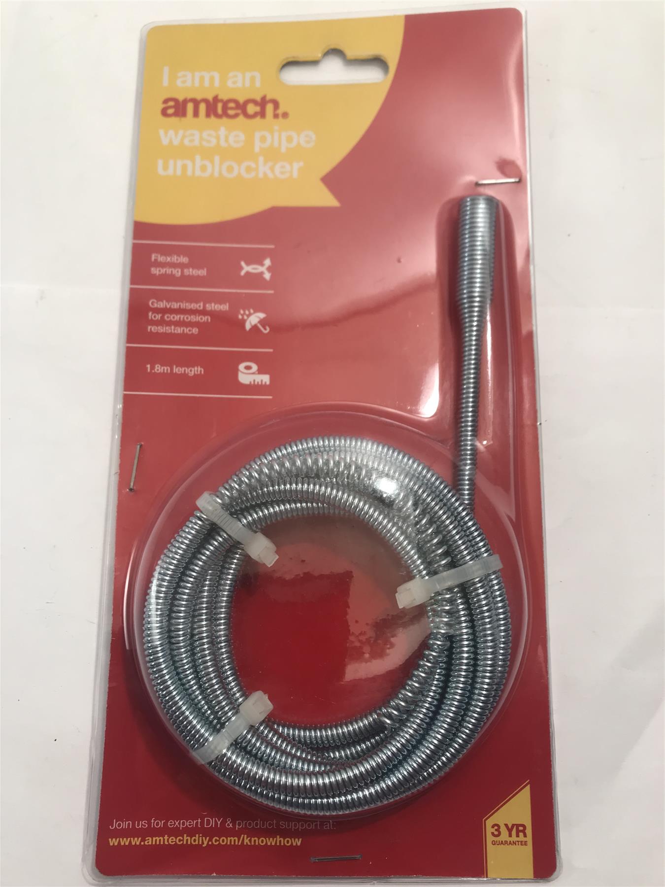 Amtech Waste Pipe Unblocker 1.8m Length  S1890