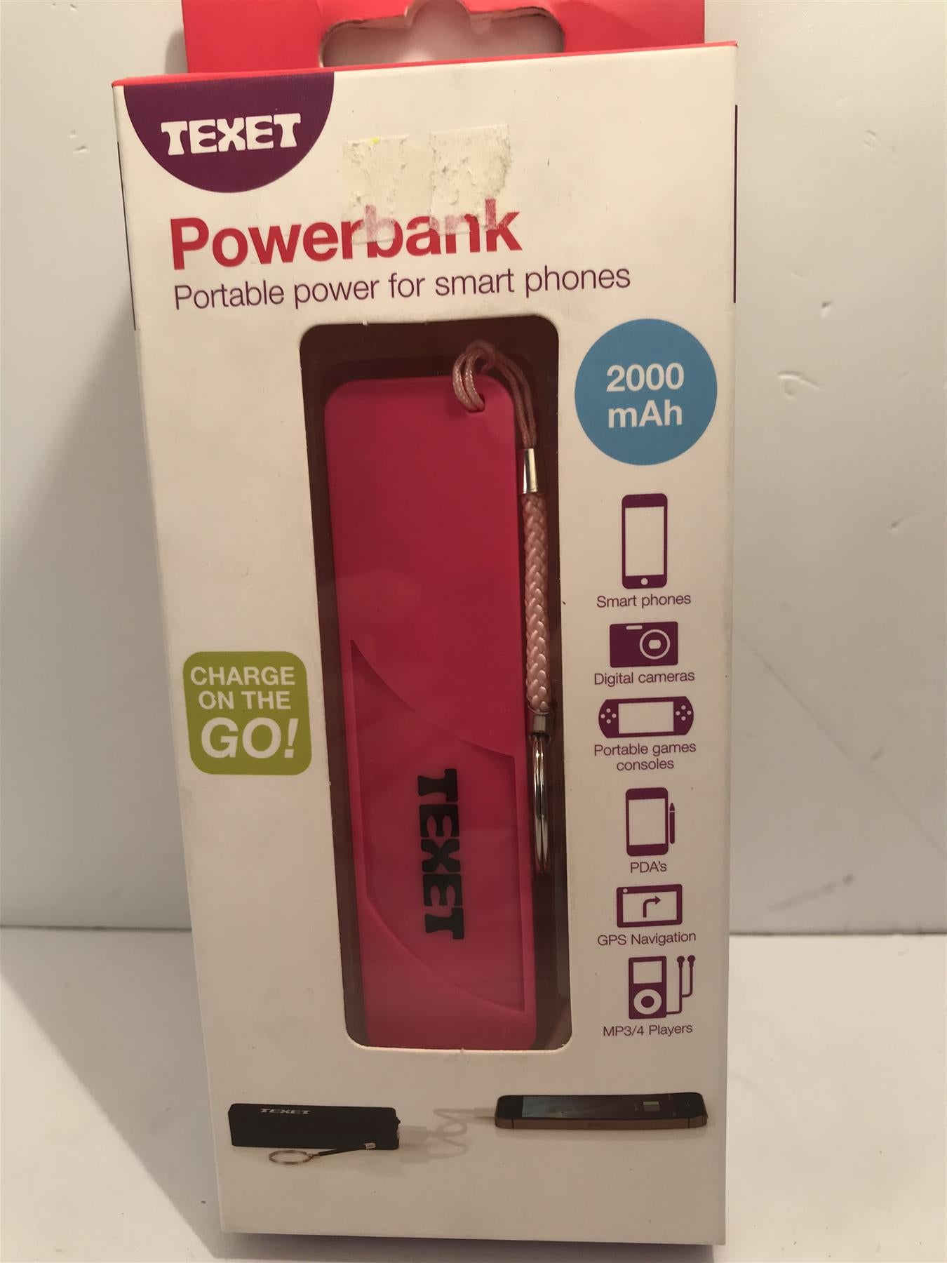 Texet Powerbank - Portable Power for Smart Phones 2000mAh