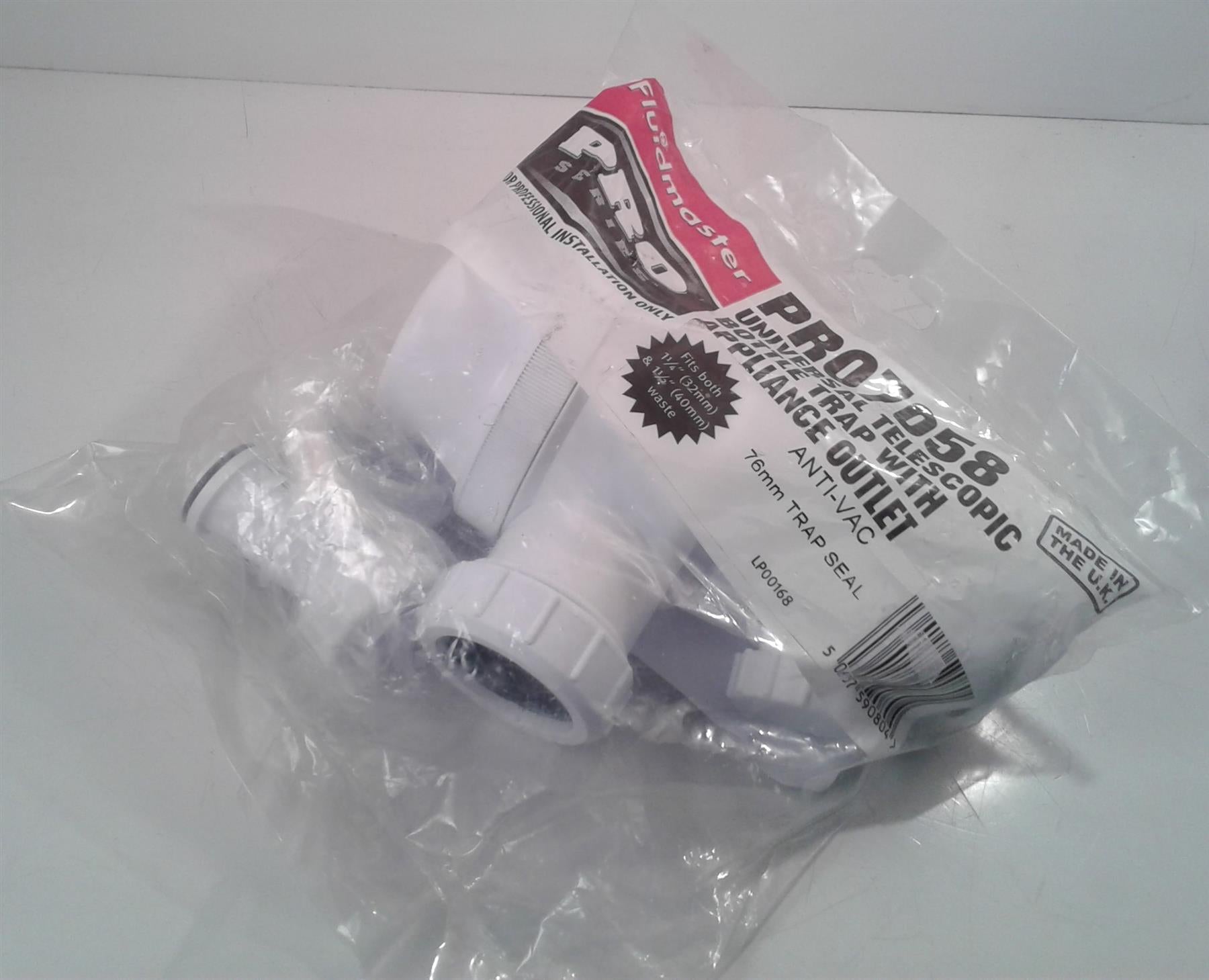 FLUIDMASTER PRO7058 UNIVERSAL TELESCOPIC BOTTLE TRAP ANTI-VAC