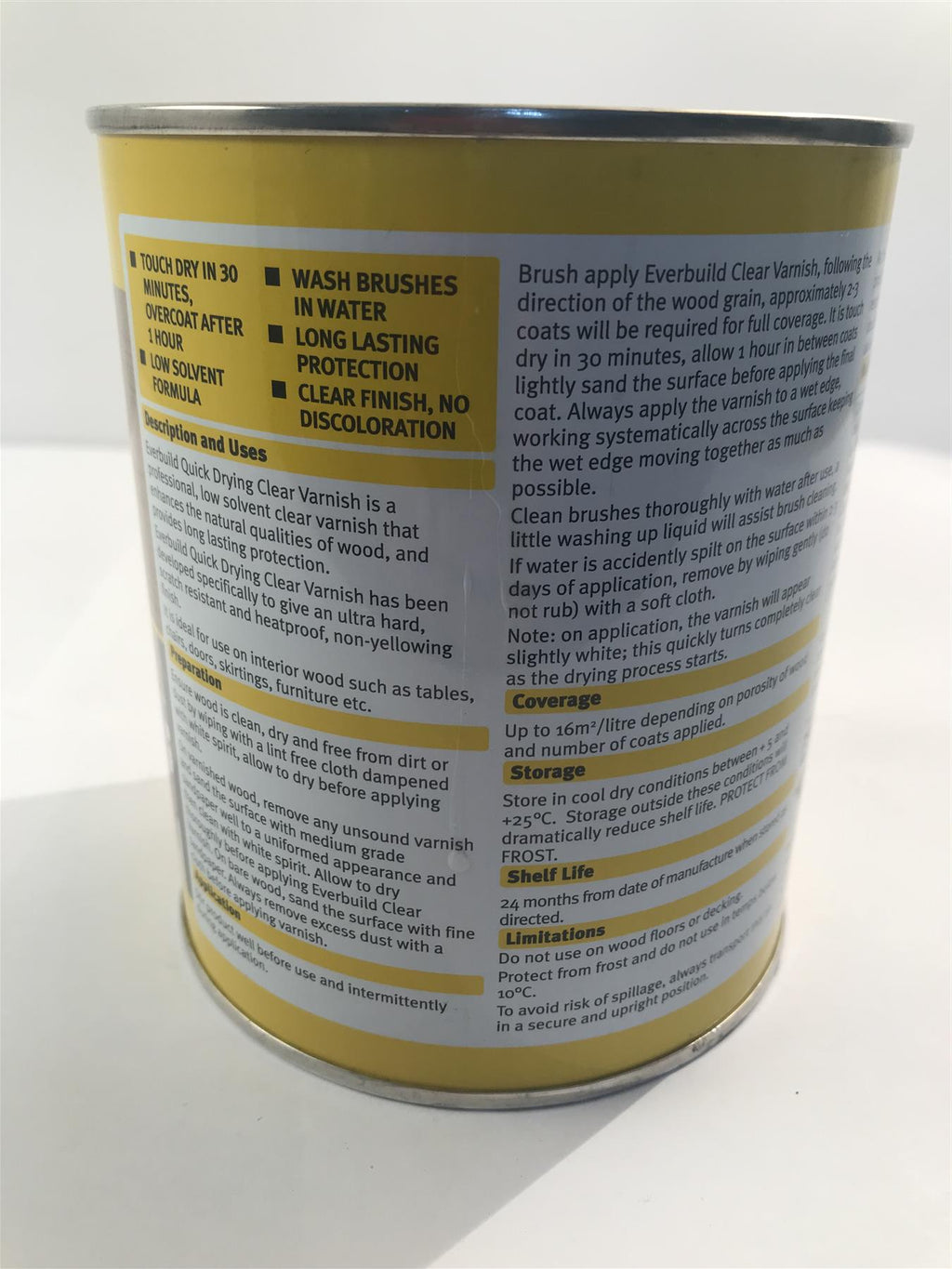 EVERBUILD QUICK DRYING VARNISH WOOD 750ML QUICK DRY SATIN