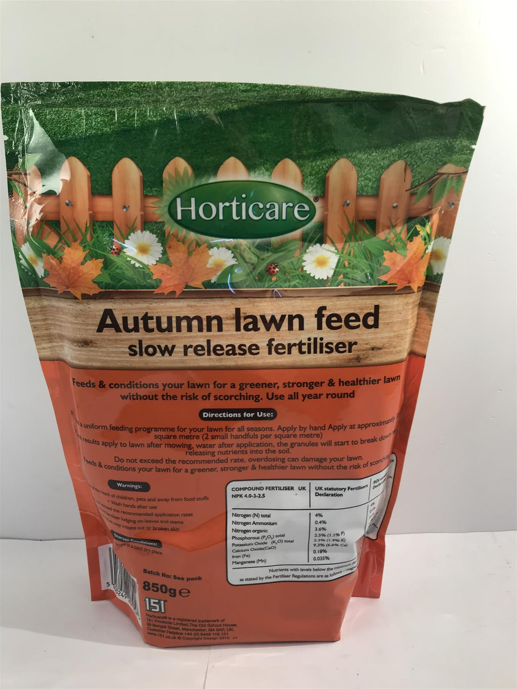Horticare Autumn Lawn Feed - Slow Release Fertiliser 850g