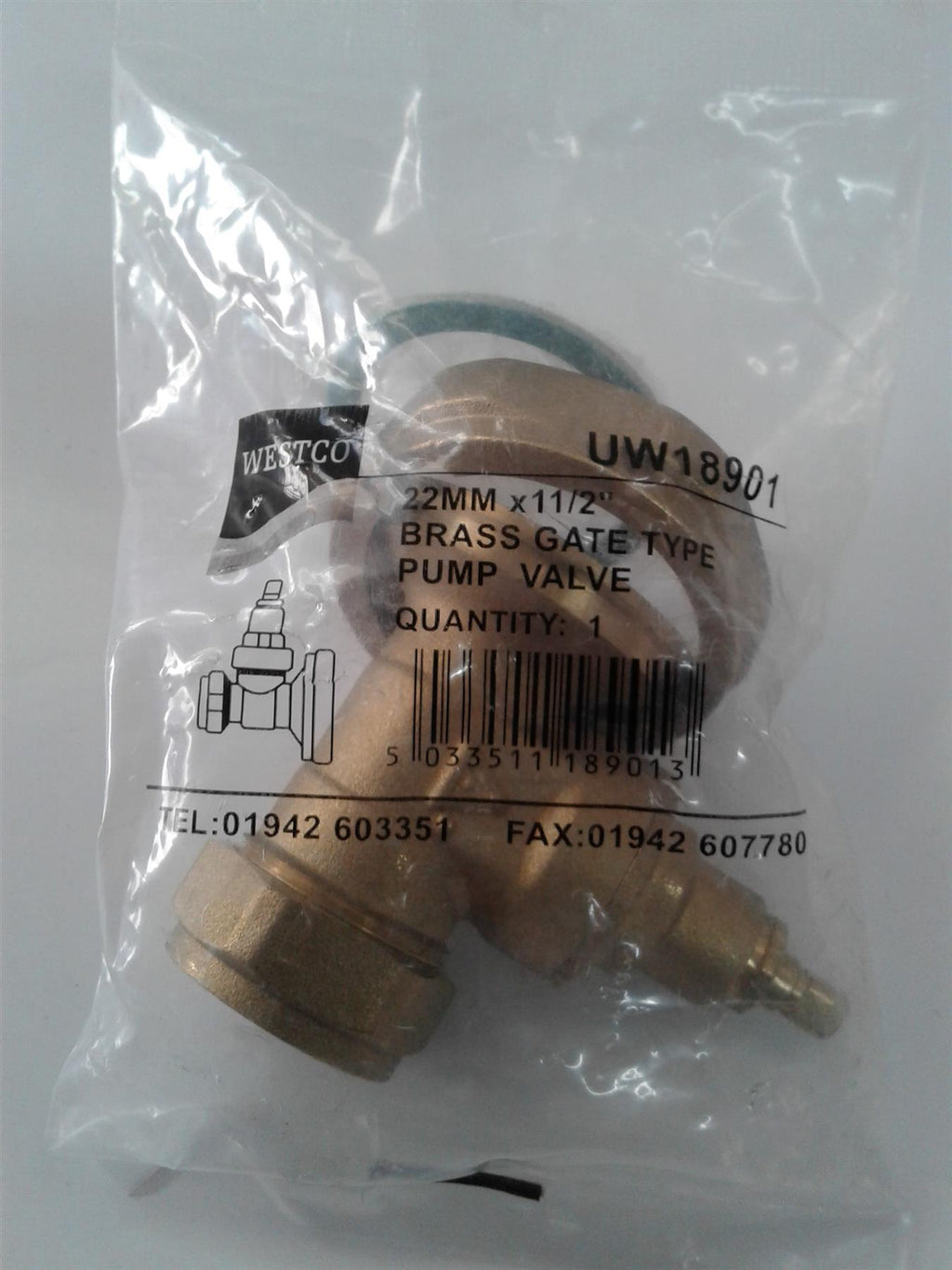 NEW WESTCO Suregraft Pump Valve Gate Type 22MM UW18901