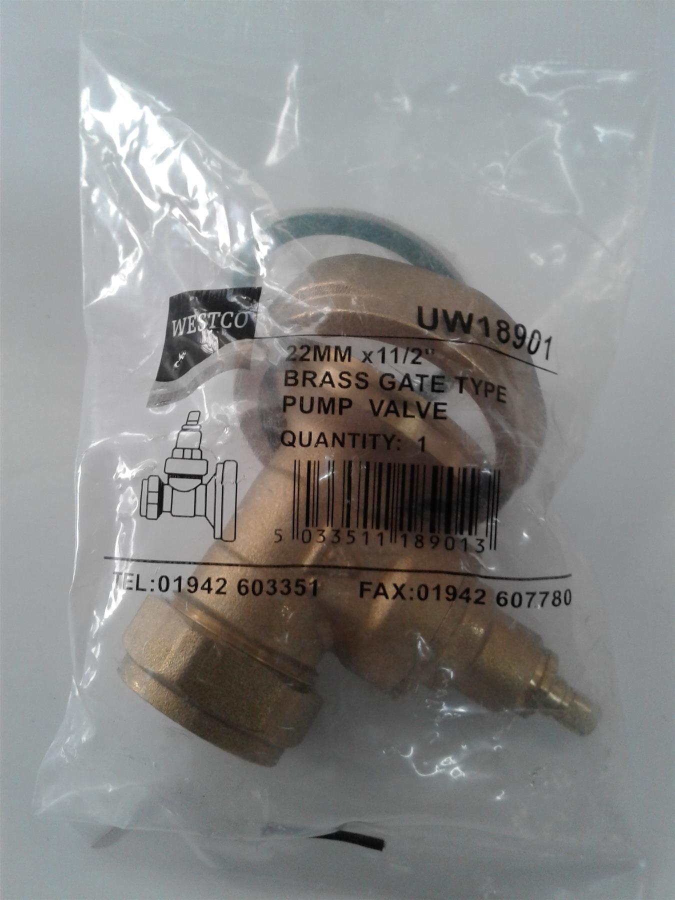 NEW WESTCO Suregraft Pump Valve Gate Type 22MM UW18901