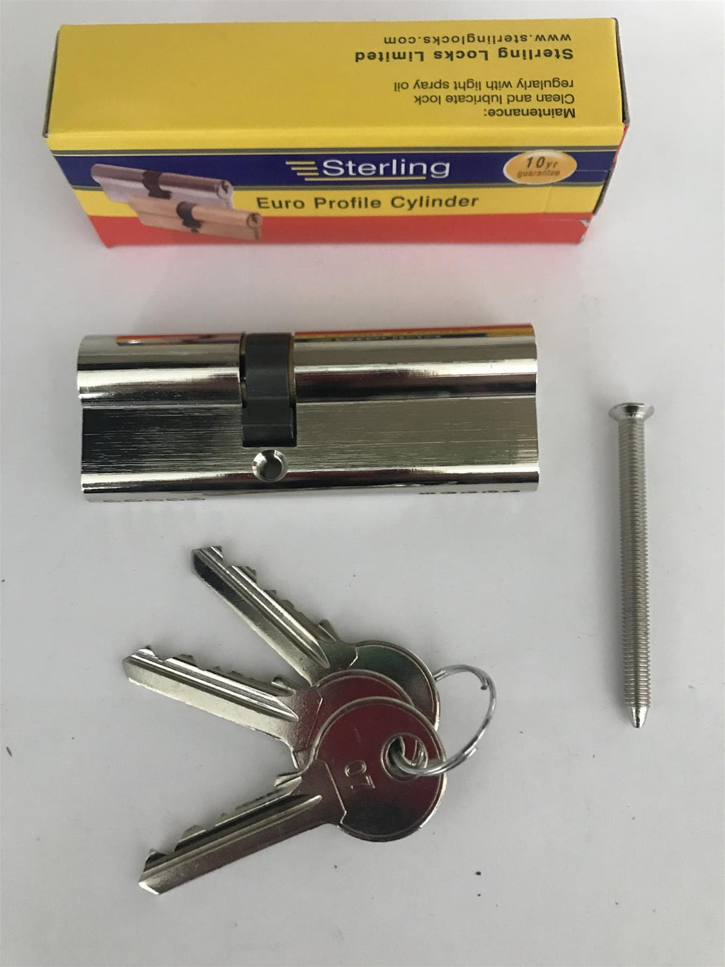 Sterling EPN3550 Double Euro 5 Pin Cylinder 85mm (35x50), Polished Nickel