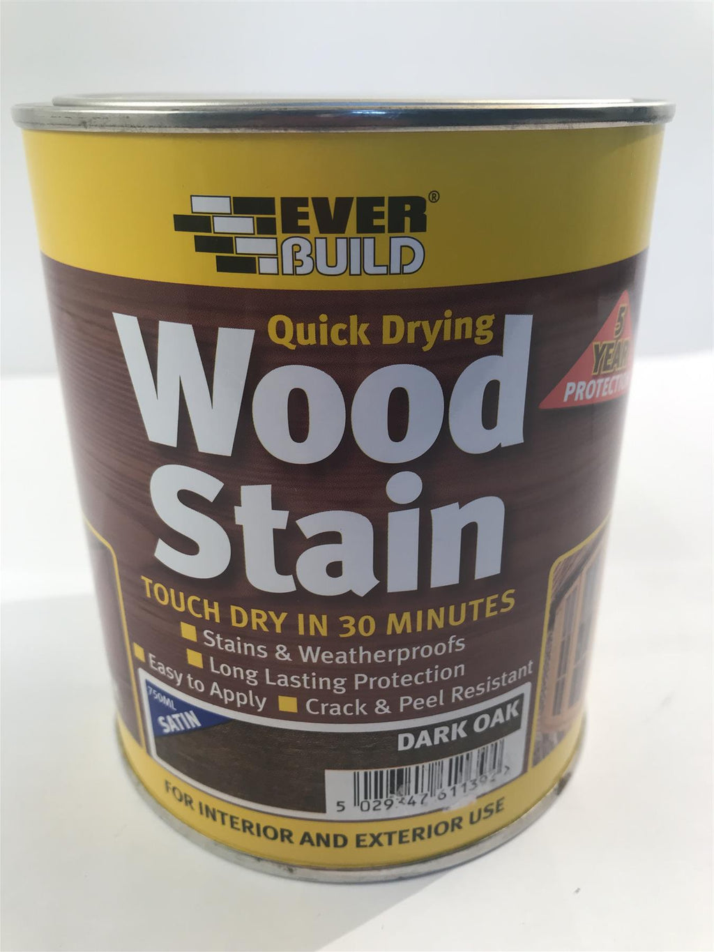 Dark Oak Wood Stain Varnish Indoor Outdoor Quick Drying 750ml Acrylic Based