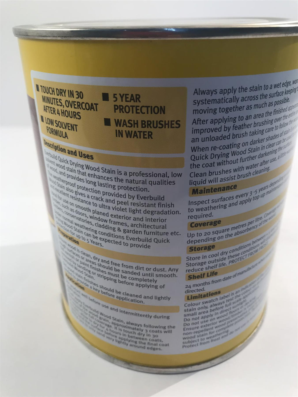 Dark Oak Wood Stain Varnish Indoor Outdoor Quick Drying 750ml Acrylic Based