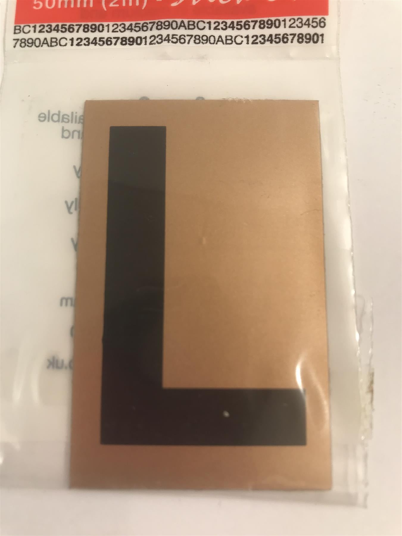 Best Gold/Black Letter L Self Adhesive 1" x 2"