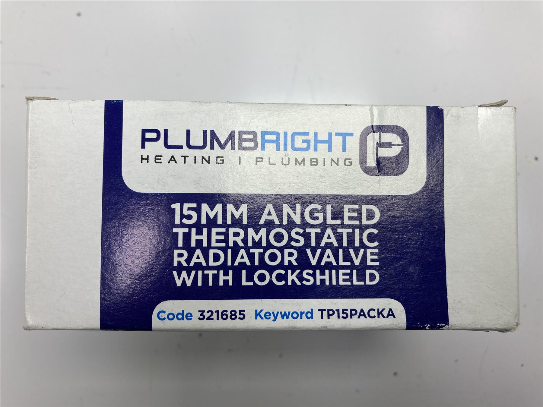Plumb Right 15mm ANGLED Trv Locksheild Thermostatic Radiator valve TP15PACKA