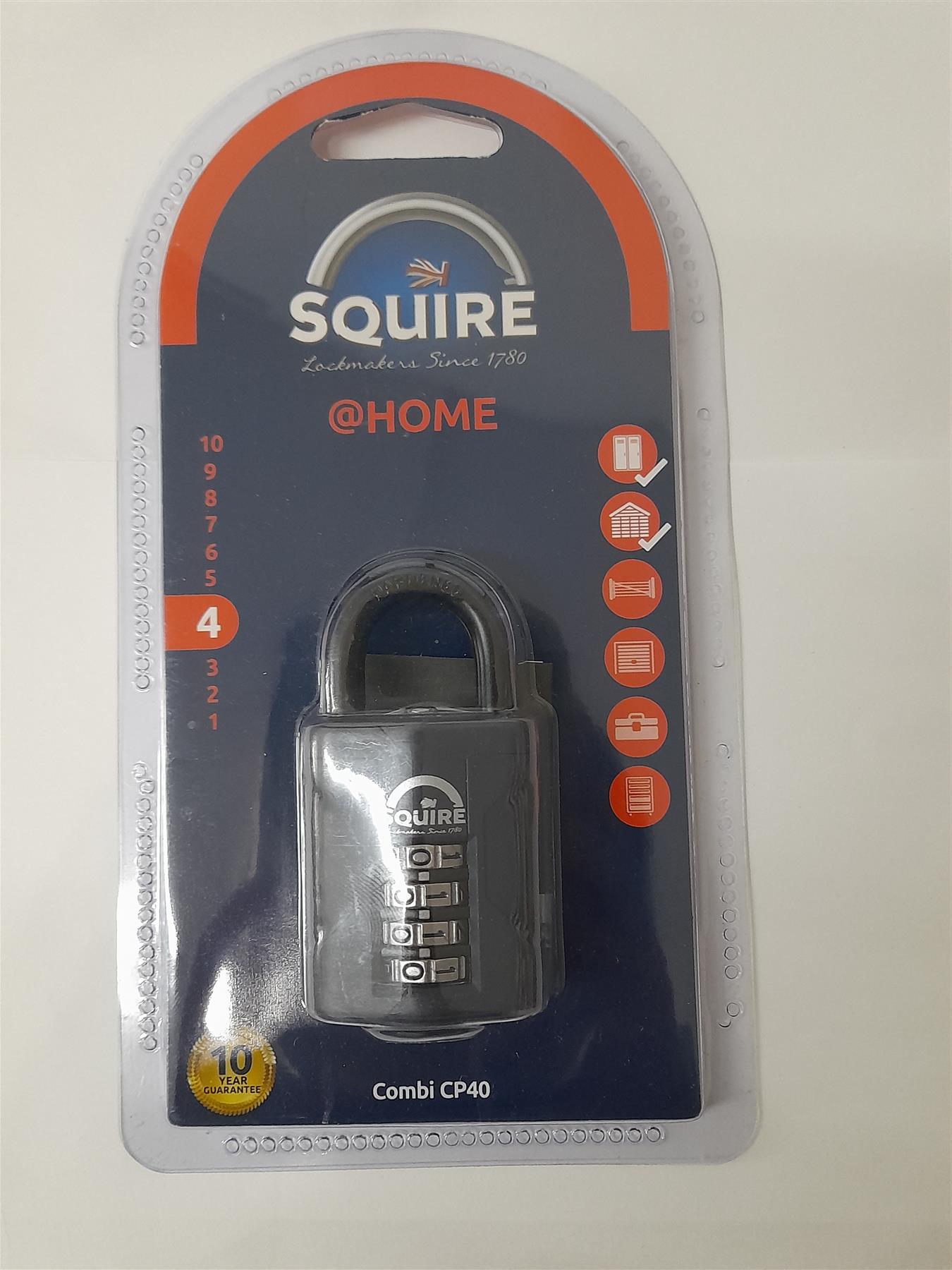 Squire CP40 Heavy Duty 4 Four Digit Security Combination Padlock Lock 40mm