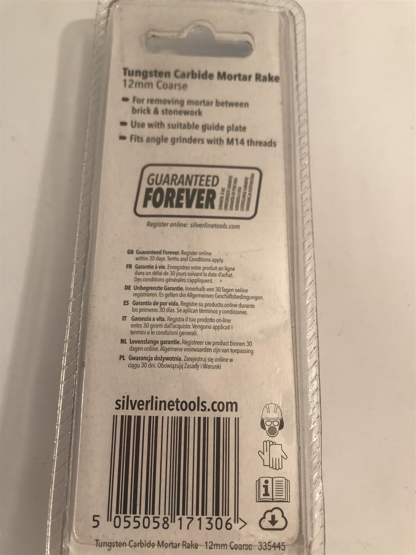 Silverline 335445 Tungsten Carbide Mortar Rake 12 mm Coarse