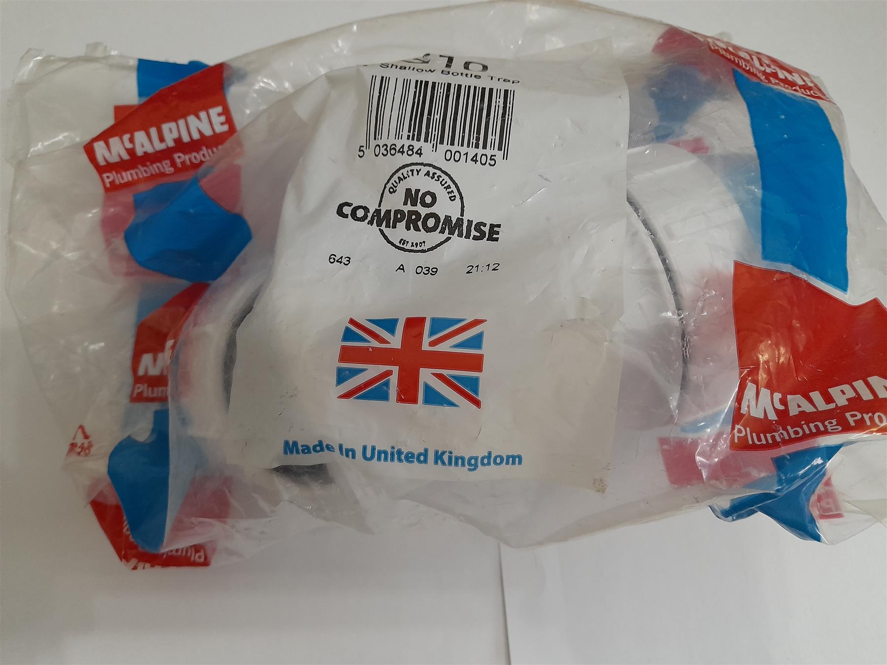 McAlpine Shallow Bottle Trap 1½" Seal G10