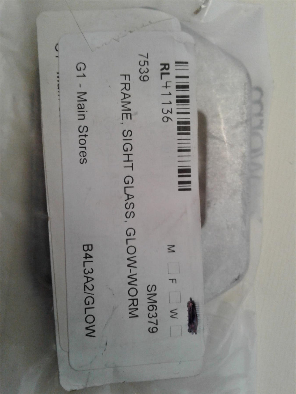 NEW GLOWWORM SIGHT GLASS FRAME PLATE SM6379