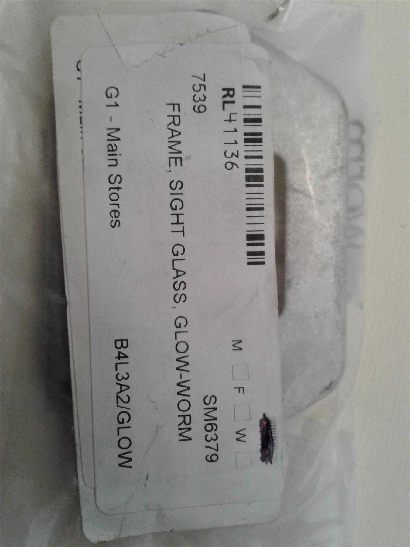 NEW GLOWWORM SIGHT GLASS FRAME PLATE SM6379