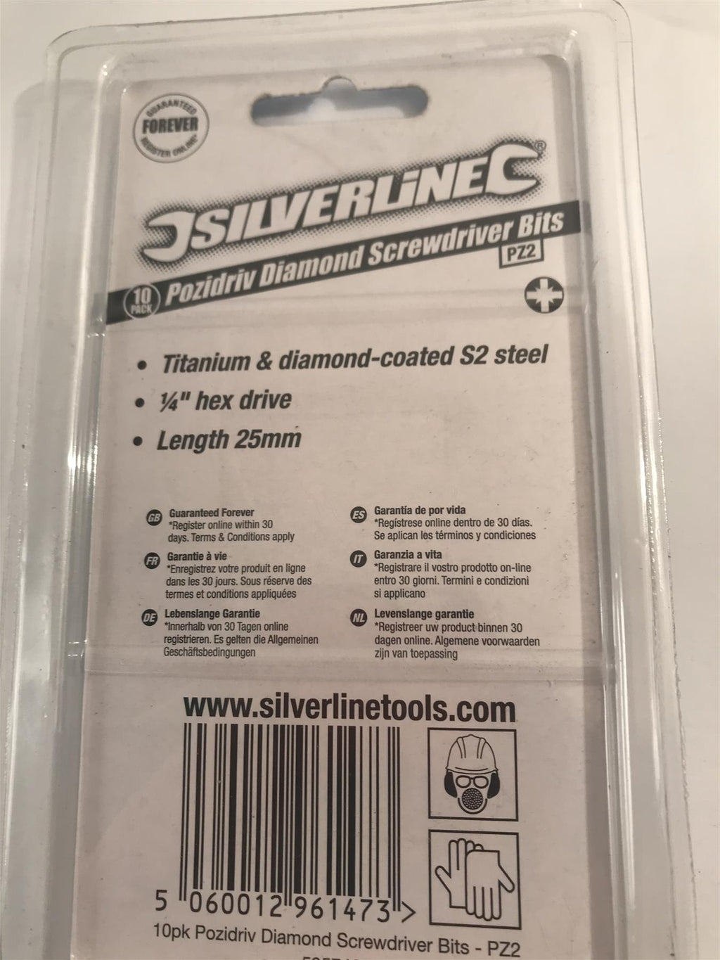 Silverline PZ2 Diamond Screwdriver Bits  - Pack of 10  595746