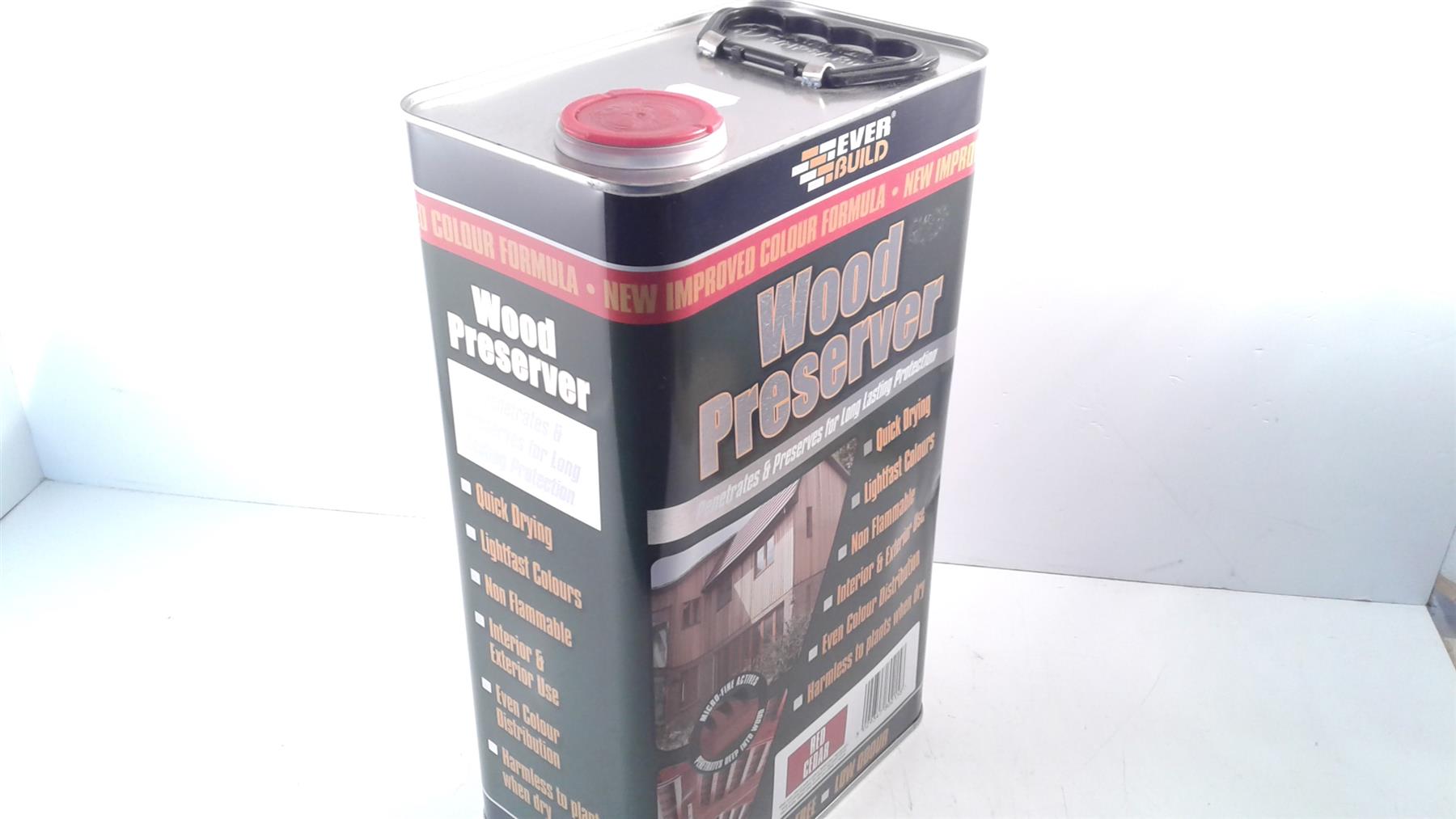 EVERBUILD WOOD PRESERVER TREATMENT RED CEDAR 5L Litre