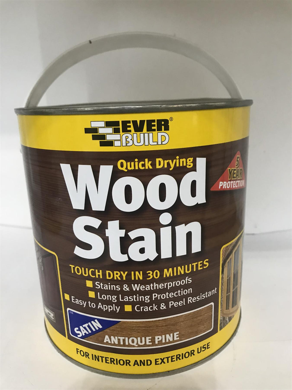 Everbuild Quick Drying Wood Stain Antique Pine Satin 2.5L