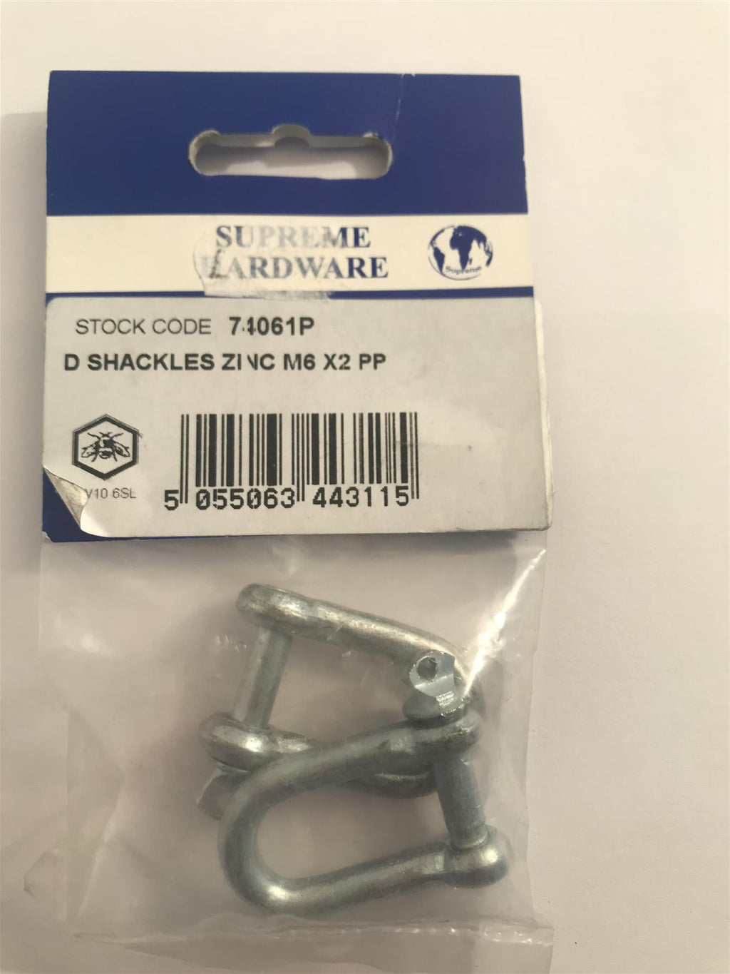 Supreme Hardware Zinc D Shackles M6 PP (2 Pk) 74061P