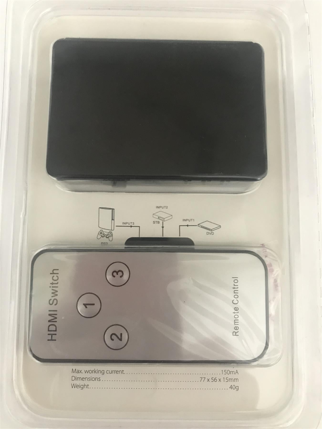 av:link Mini HDMI Switch 3 x 1  with Remote Control  HDP31M