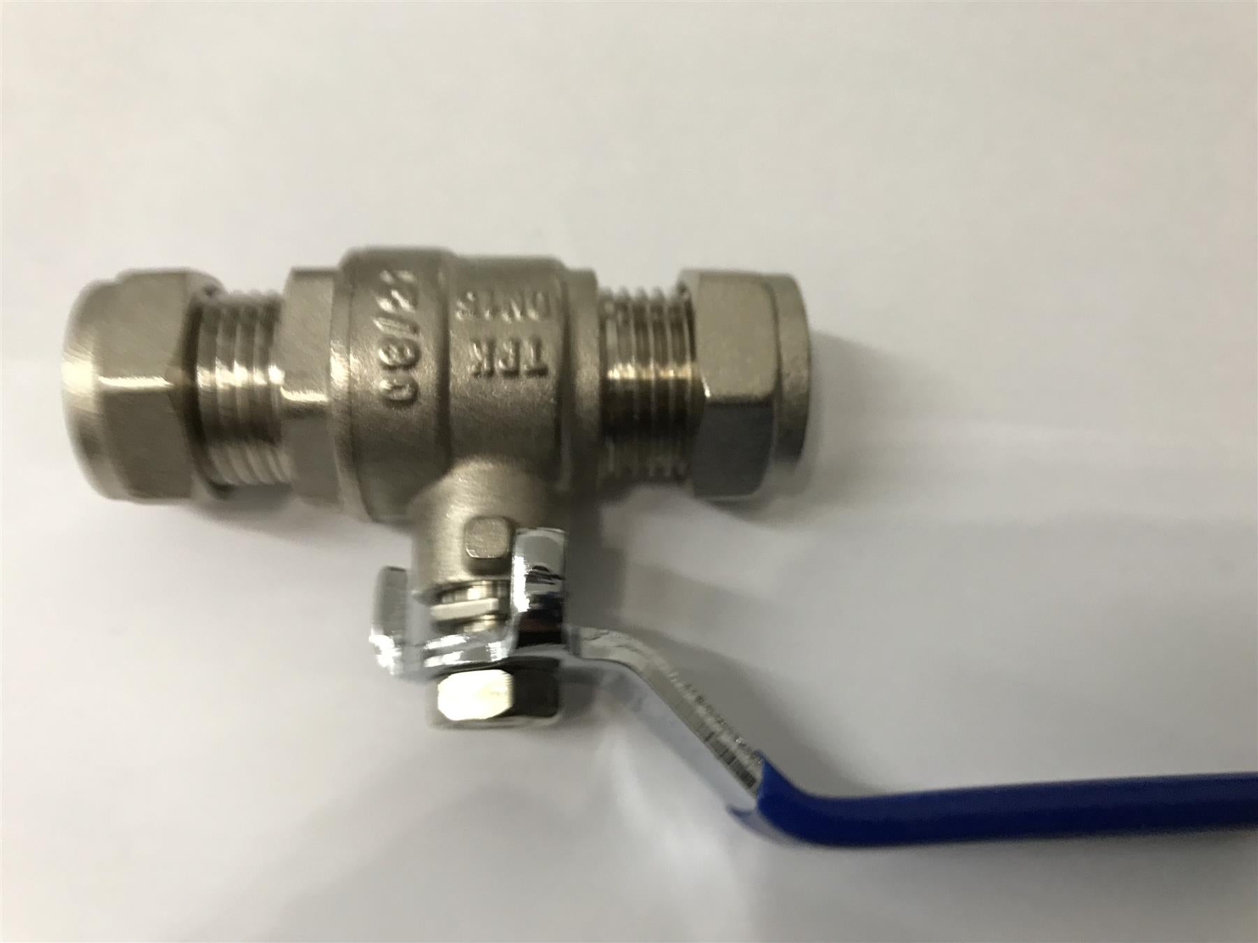 PLUMB RIGHT 15MM Compression Lever Ball Valve Blue Handle
