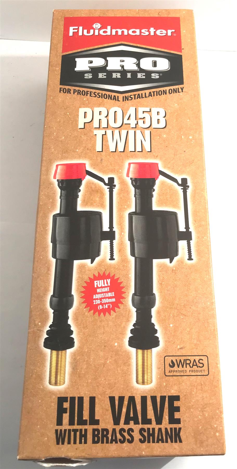Fluidmaster PRO45B 1/2" BSP Brass Thread Telescopic Bottom Inlet Float Valve x 2