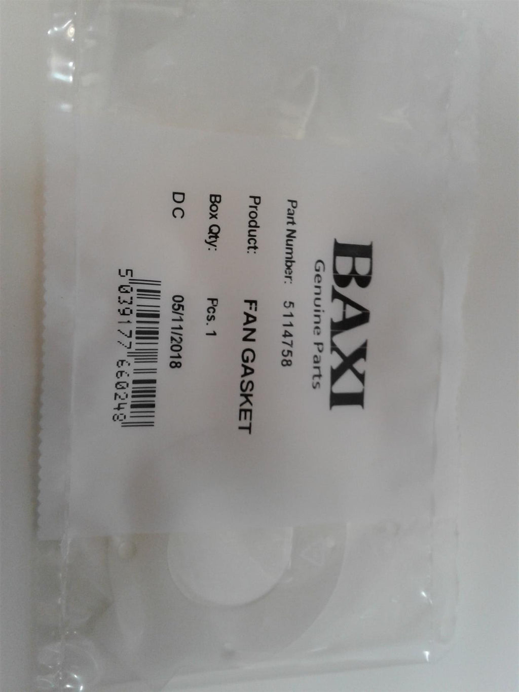 BAXI PLATINUM COMBI 24 28 33 40 HE & HE A BOILER FAN GASKET 5114758
