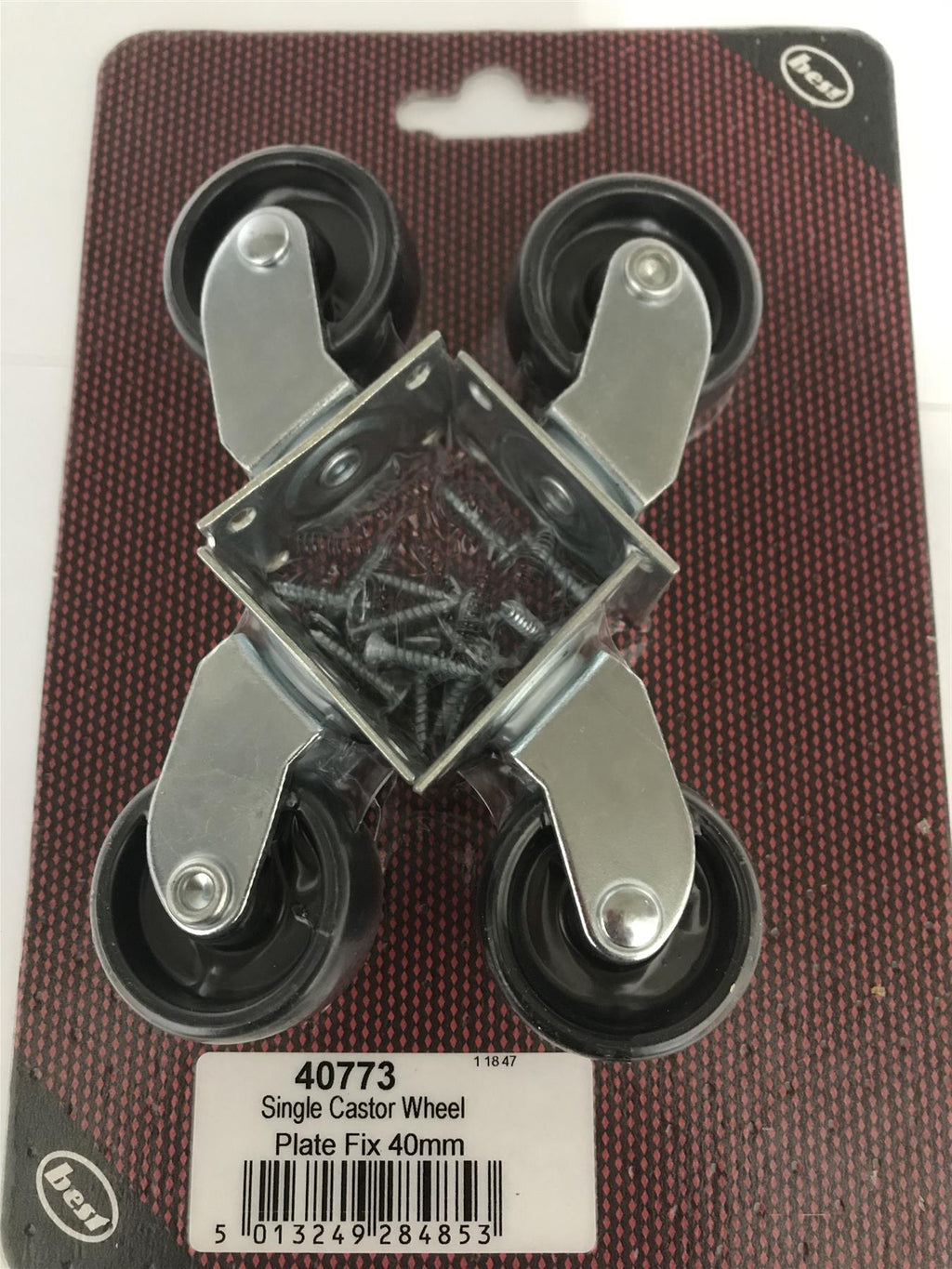 Fixed Plate Castor Wheel 40mm (4Pack)  40773