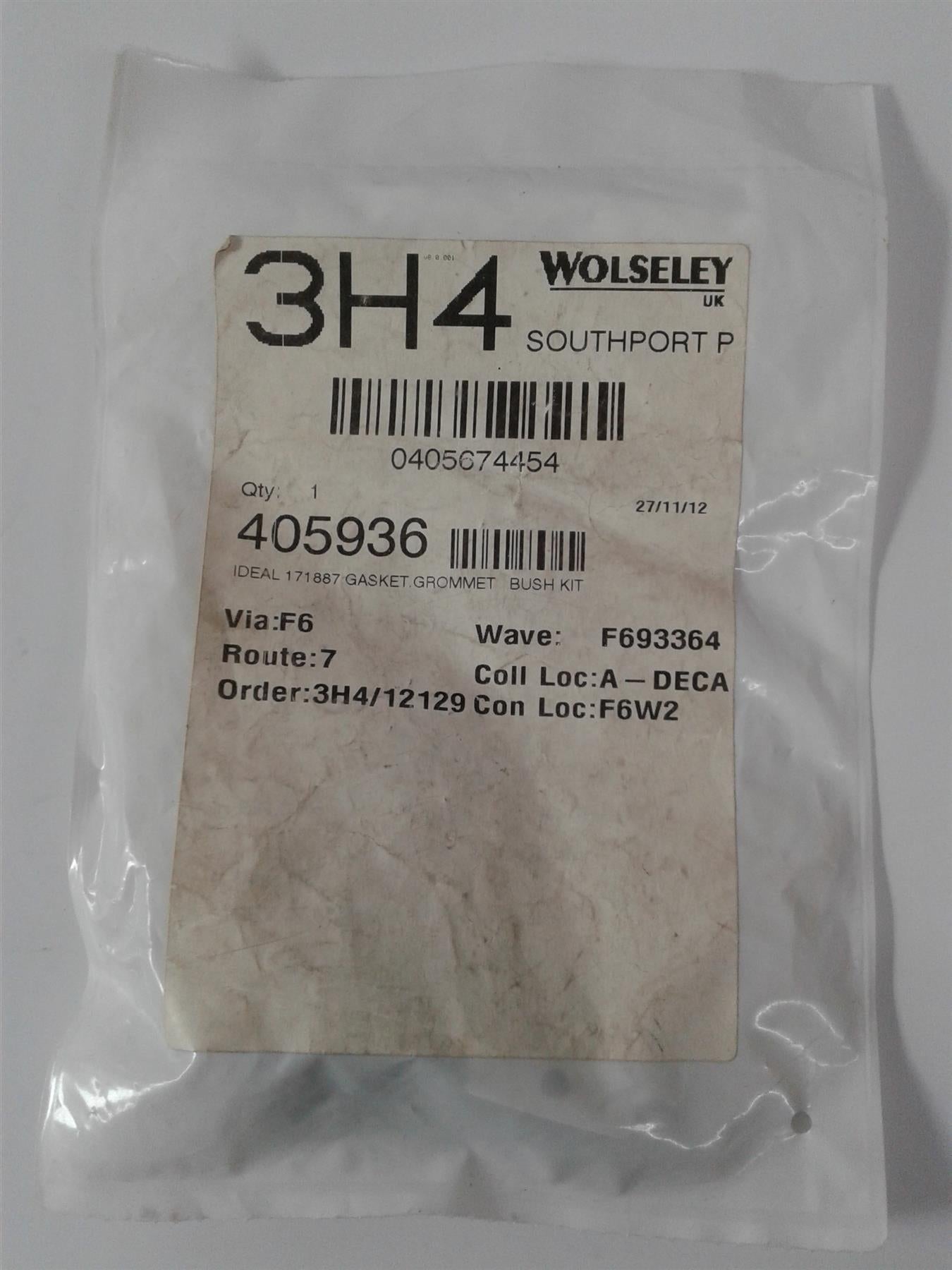 IDEAL GASKET WITH GROMMET AND BUSH KIT 171887