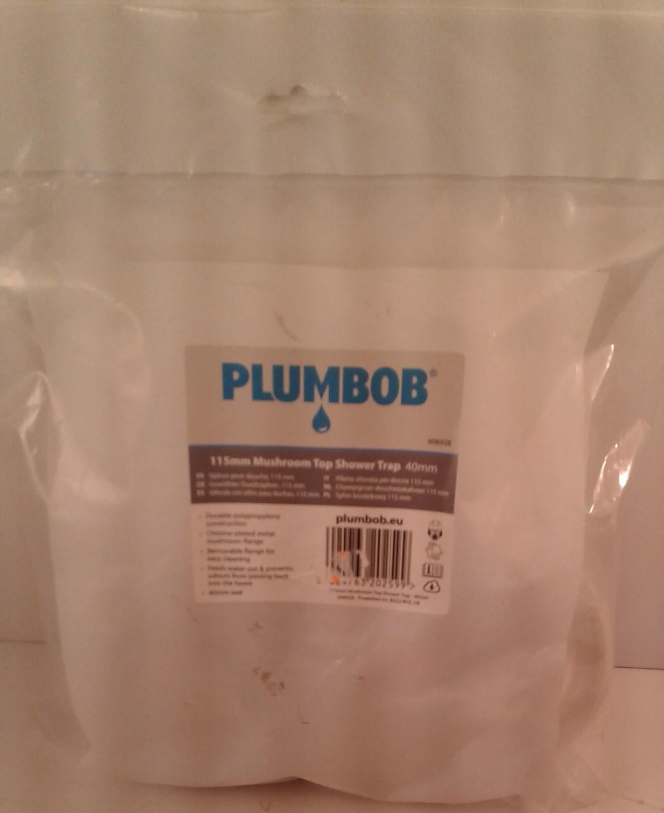 PLUMBOB 115MM MUSHROOM TOP SHOWER TRAP 40MM 606928