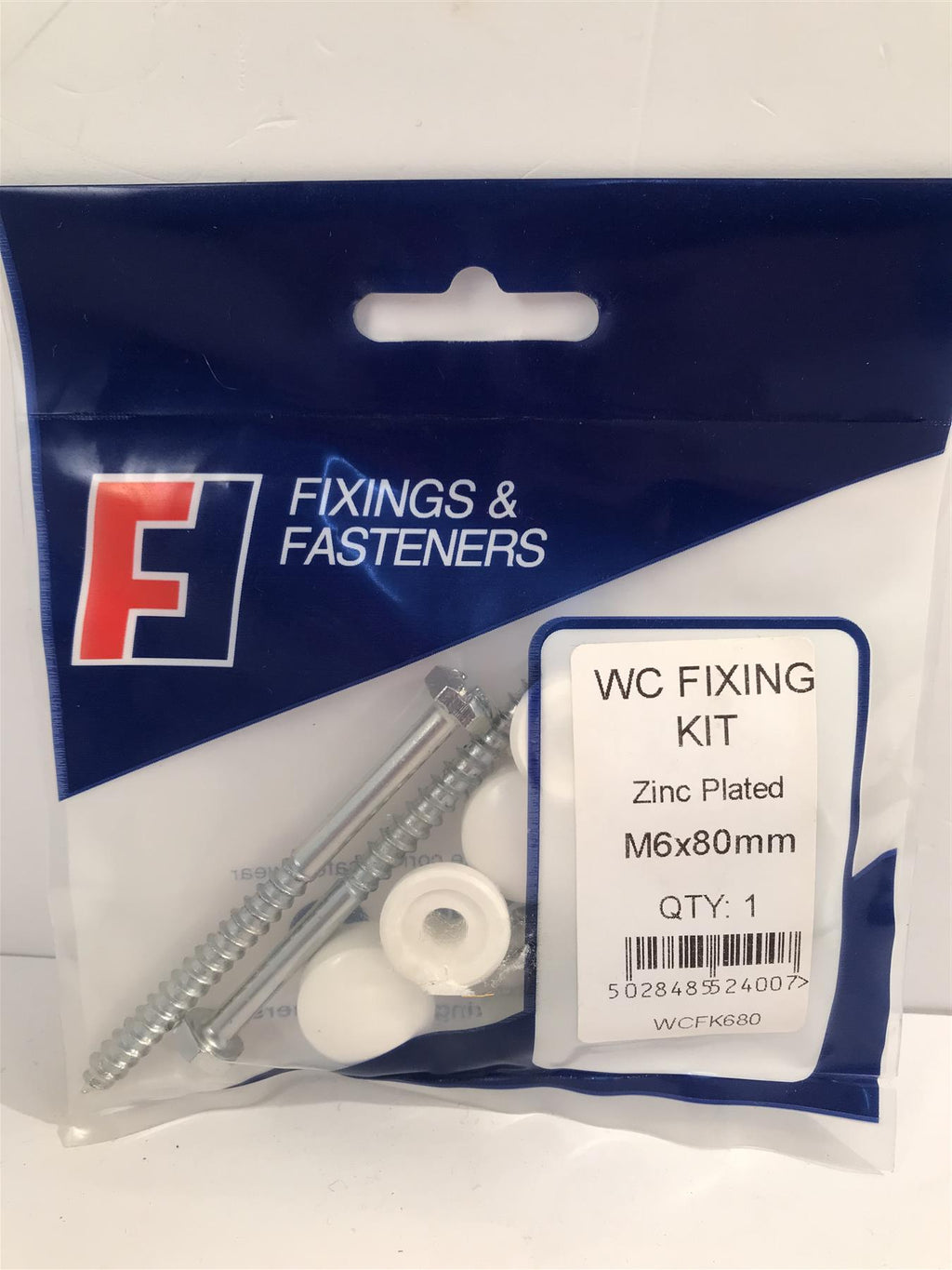 Fixings & Fasteners WC Fixing Kit Zinc Plated M6 x 80mm  WCFK680