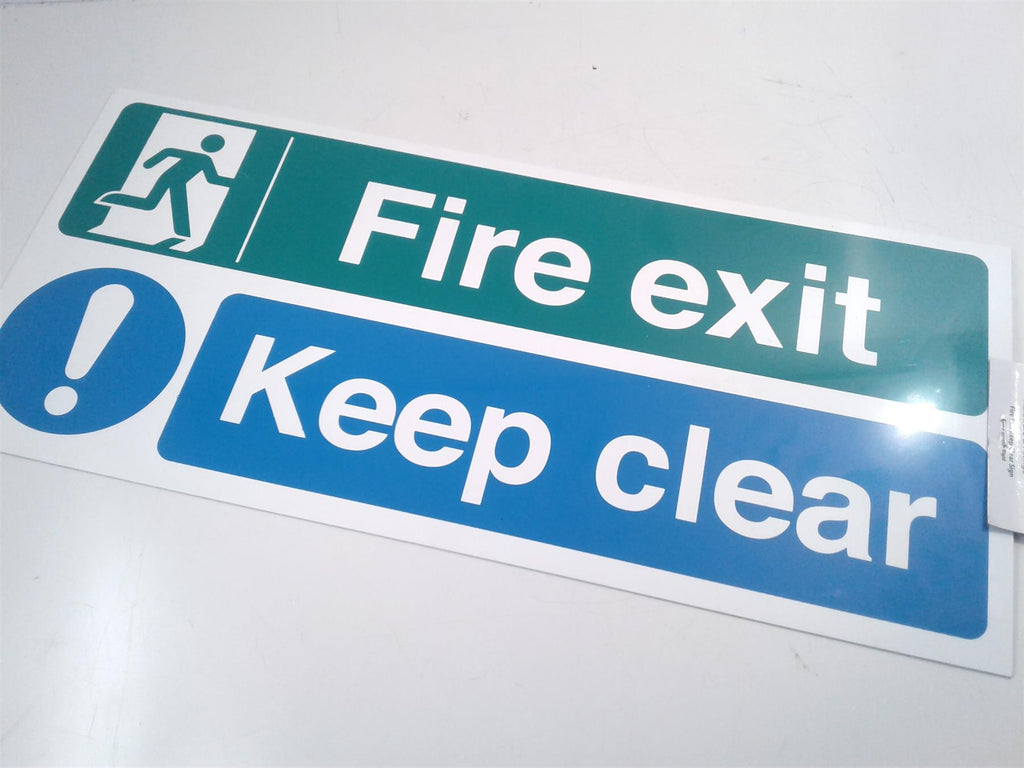 Fixman 968217 Fire Exit Keep Clear Rigid Sign 450 x 200mm Rigid