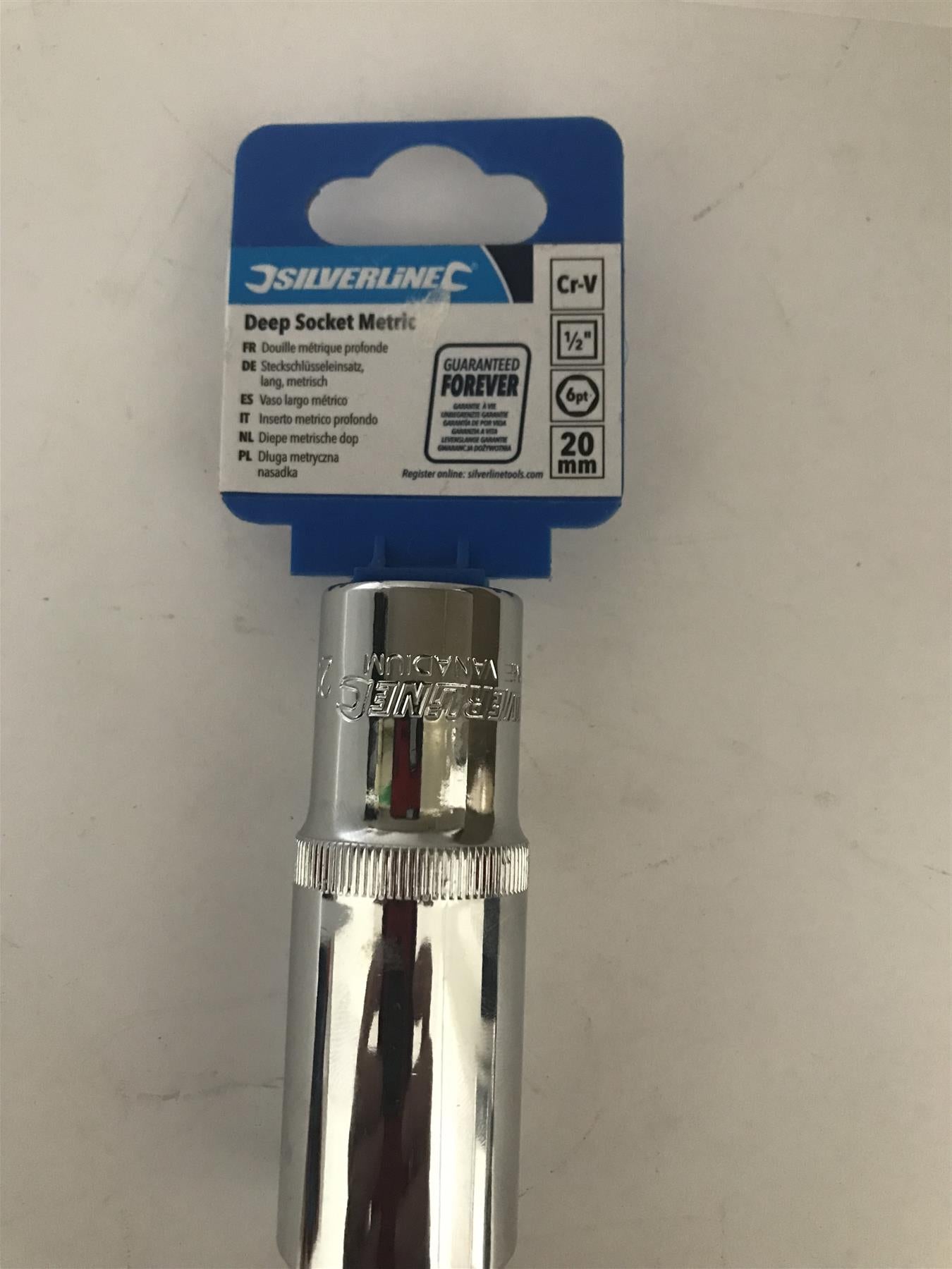 Silverline 1/2" Deep Drive Metric Socket 20mm  117659