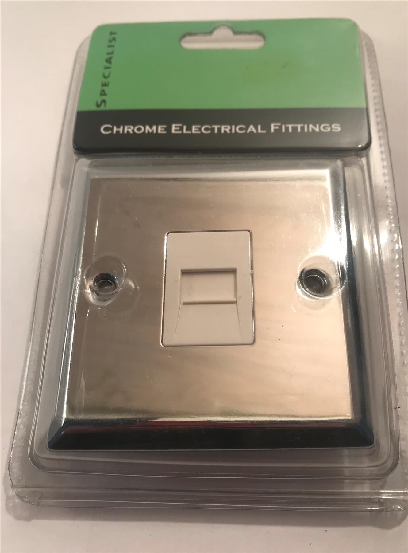 Specialist Telephone Socket Master Line Polished Chrome White Insert  SEC29W