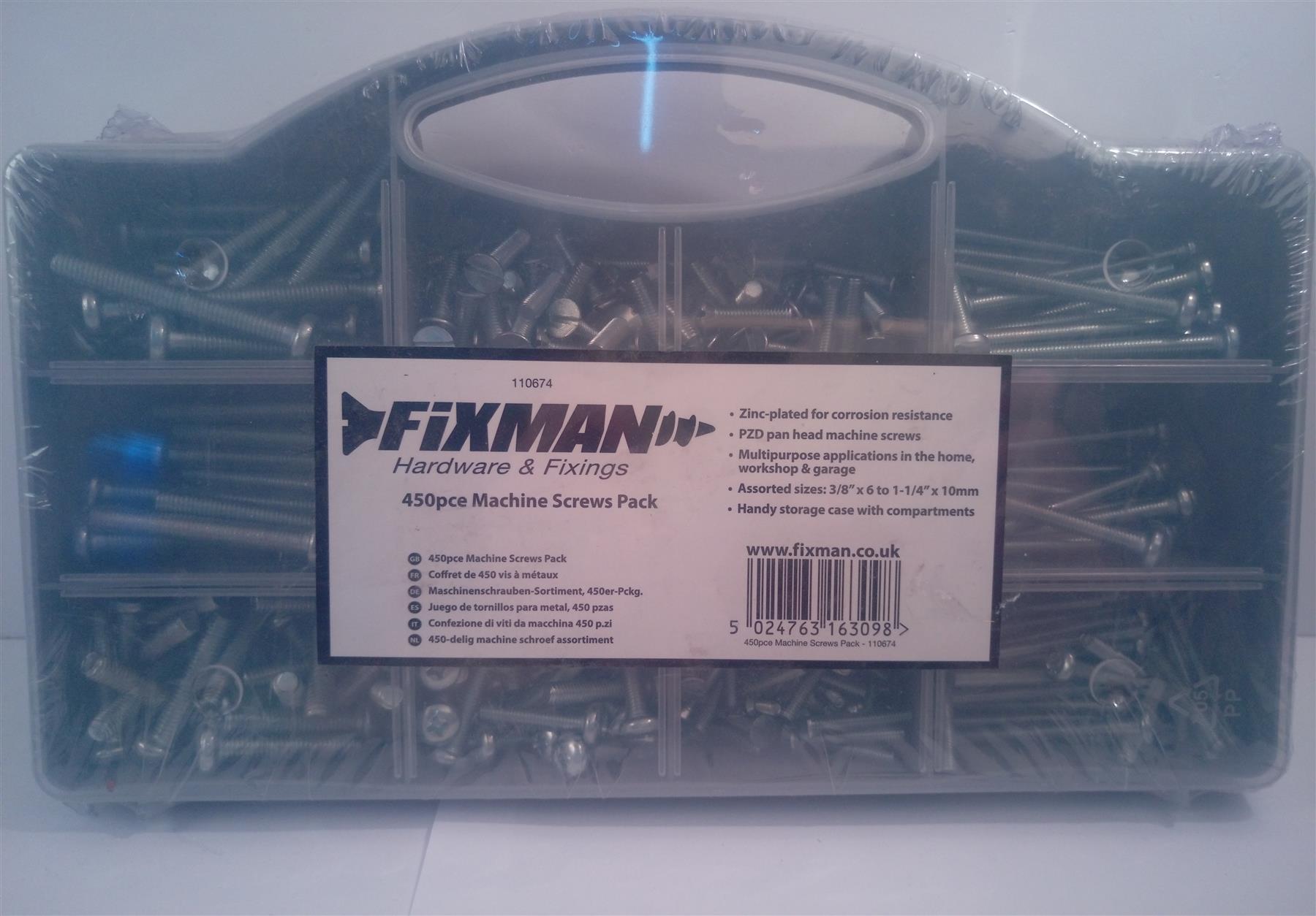 Fixman 450pc Machine Screws Pack  110674