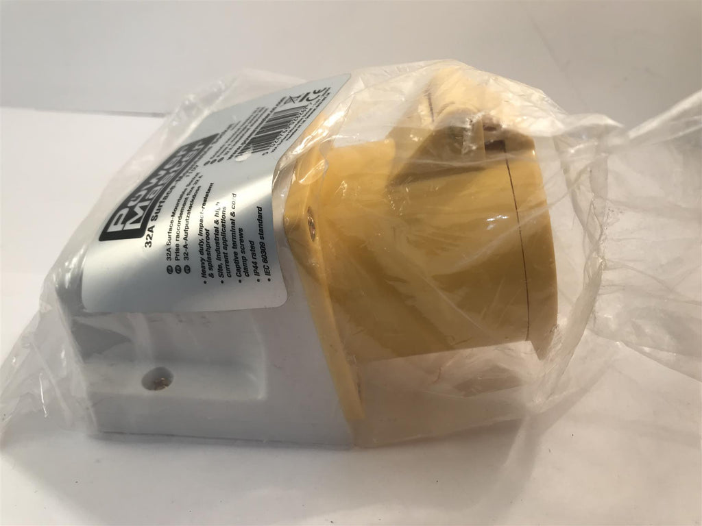 PowerMaster 32A 110V 3 Pin Surface-Mountable Socket Yellow  282604