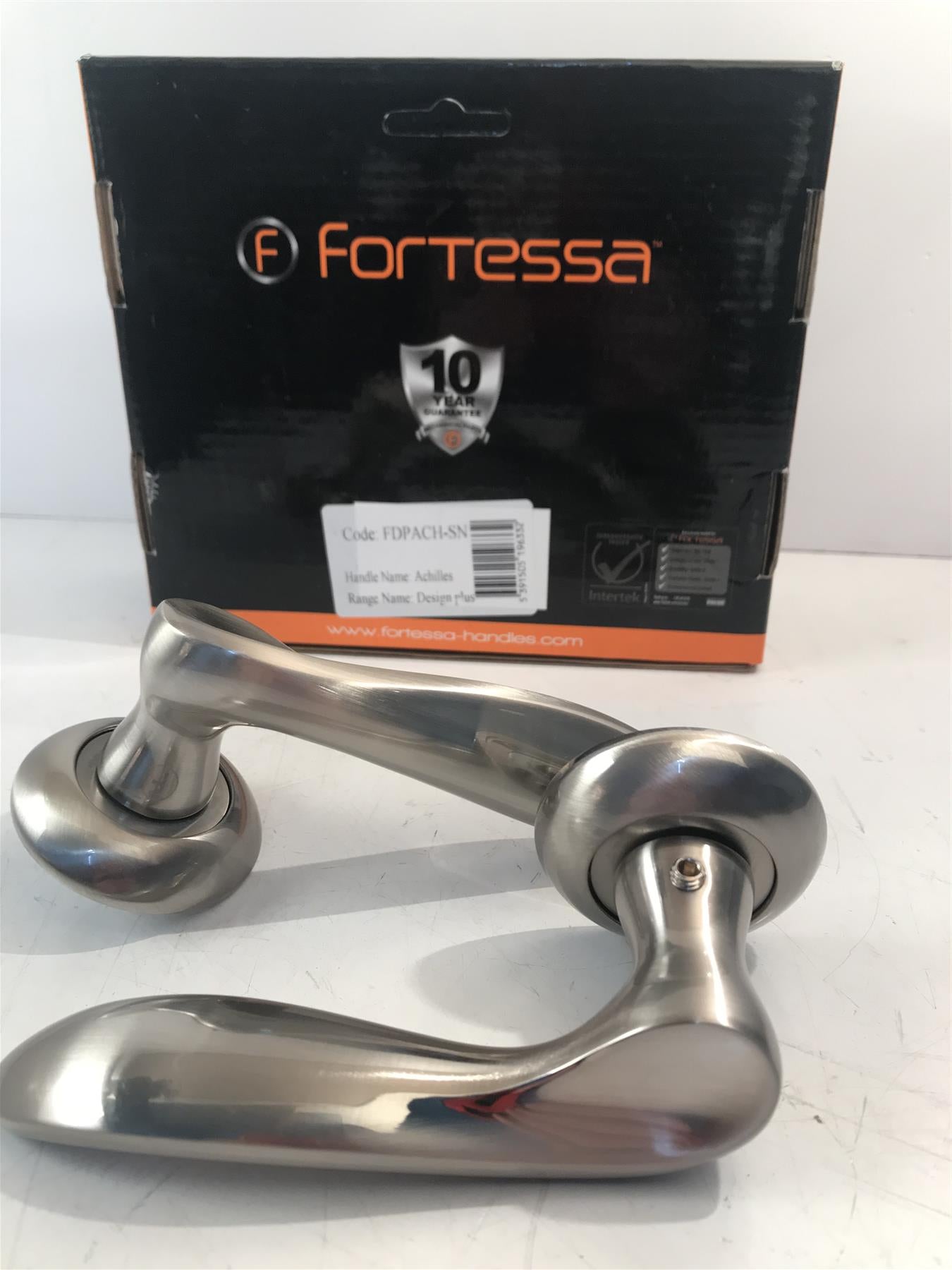 Fortessa Achilles Contemporary Design Door Lever/Handle with Satin Nickel Finish