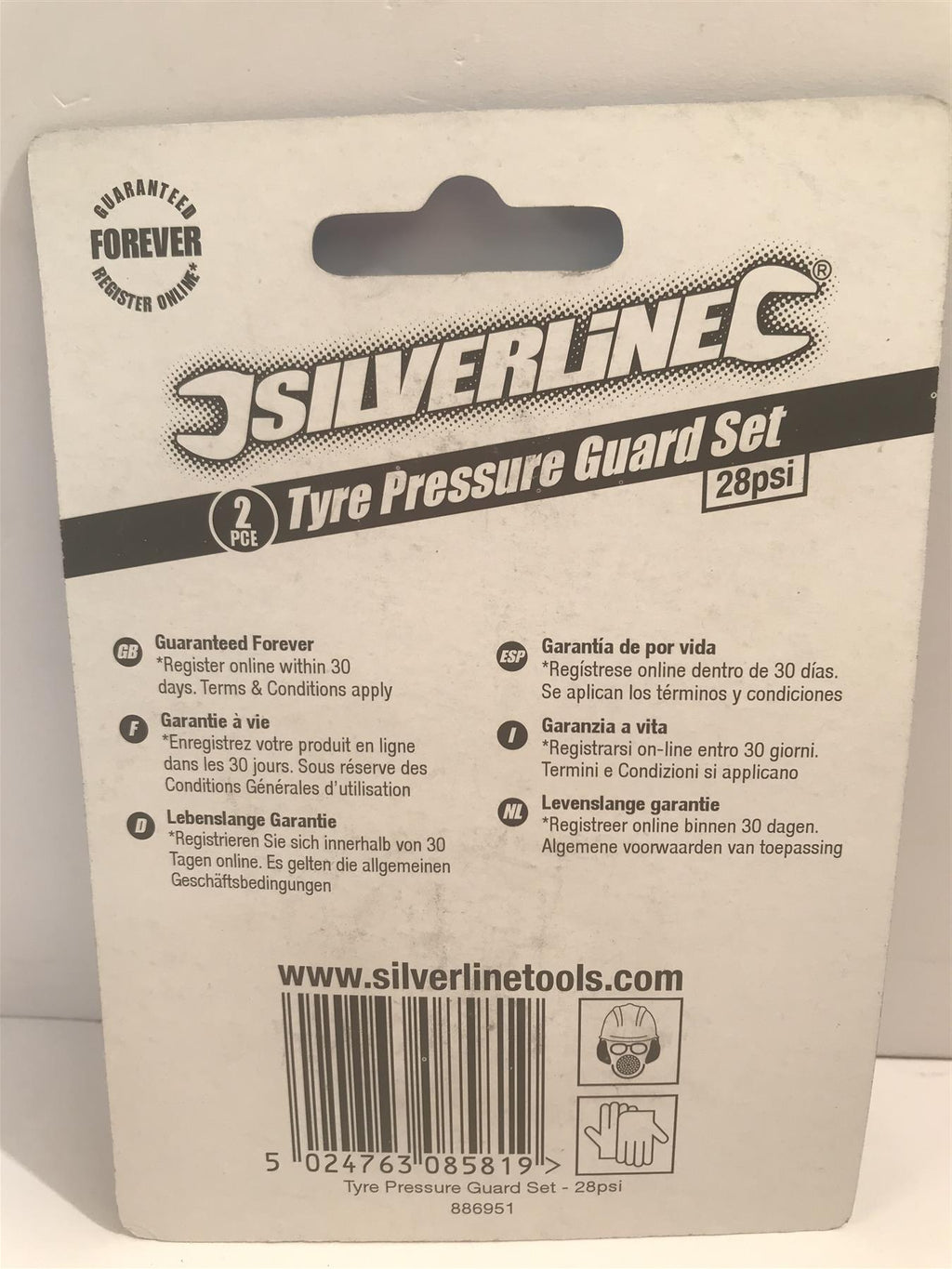 Silverline 2pc Tyre Pressure Guard Set 28psi  886951