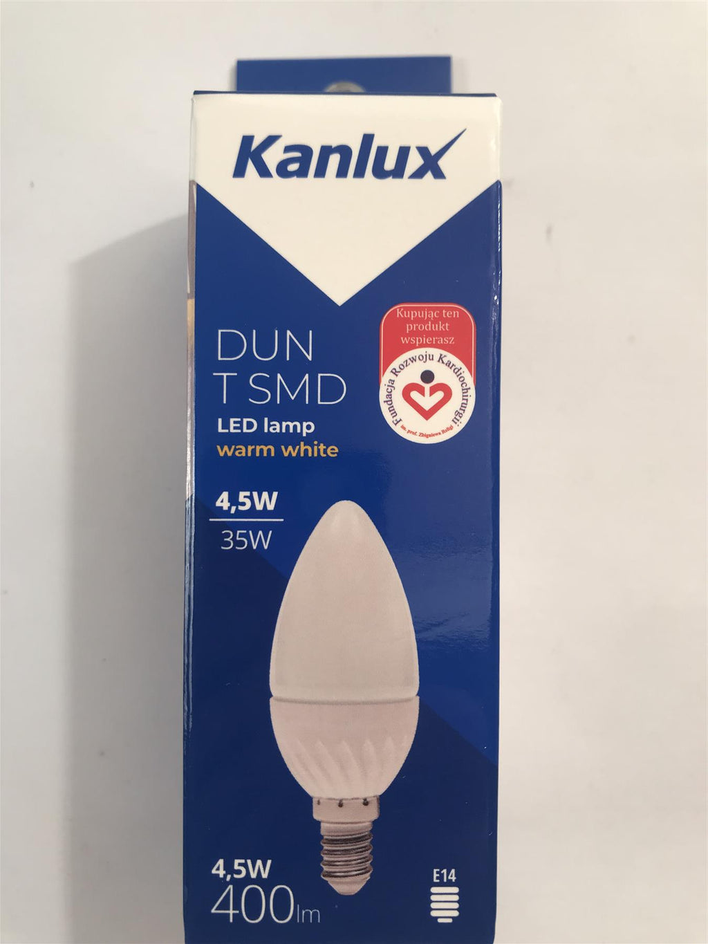 Kanlux DUN T SMD LED Lamp 4.5W E14-WW 400lm  4000k Warm White 23380