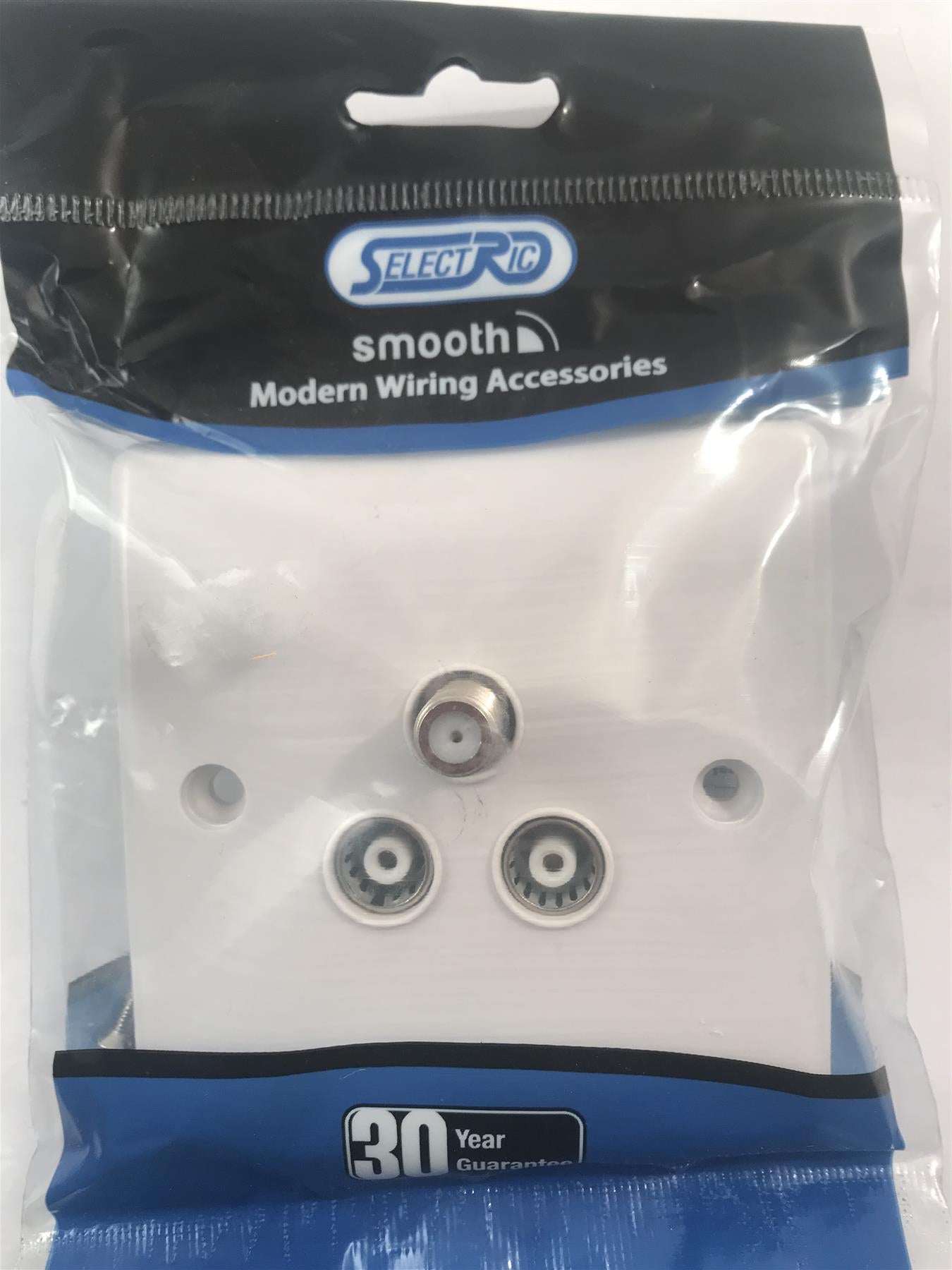 Selectric Smooth - 1Gang Satellie and 2 TV/FM ﻿Sockets  SSL539