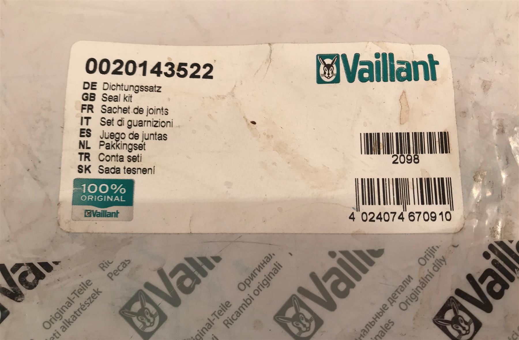 Vaillant 0020143522 Seal Kit