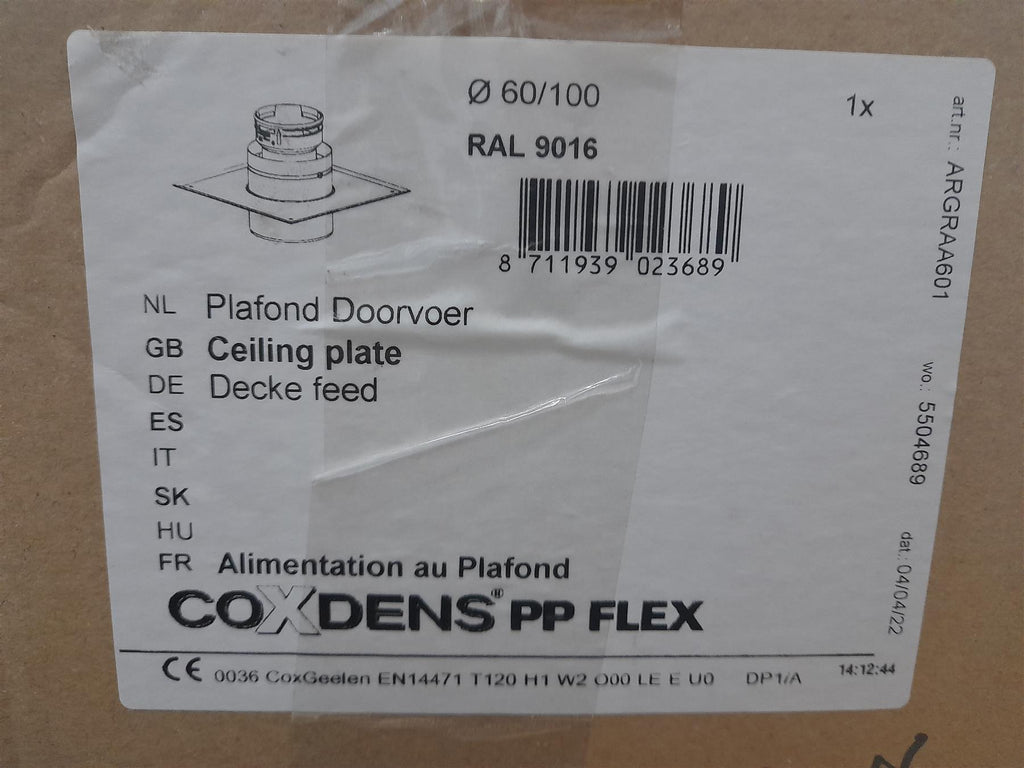 COXDENS (VIESSMANN) RAL 9016 CEILING PLATE 60/100