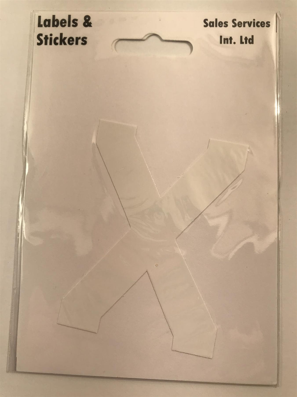 White Letter X Self  Adhesive Waterproof Sticker 8 x 6cm