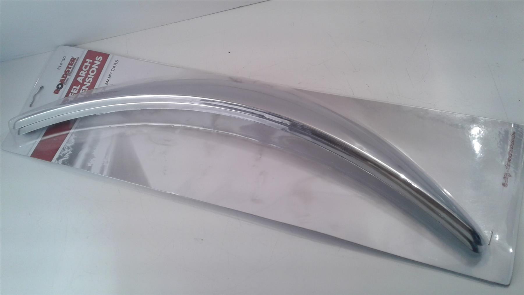 2 X Chrome Wheel Arch Extensions Stick ON Arches Spats Universal FIT Most Cars