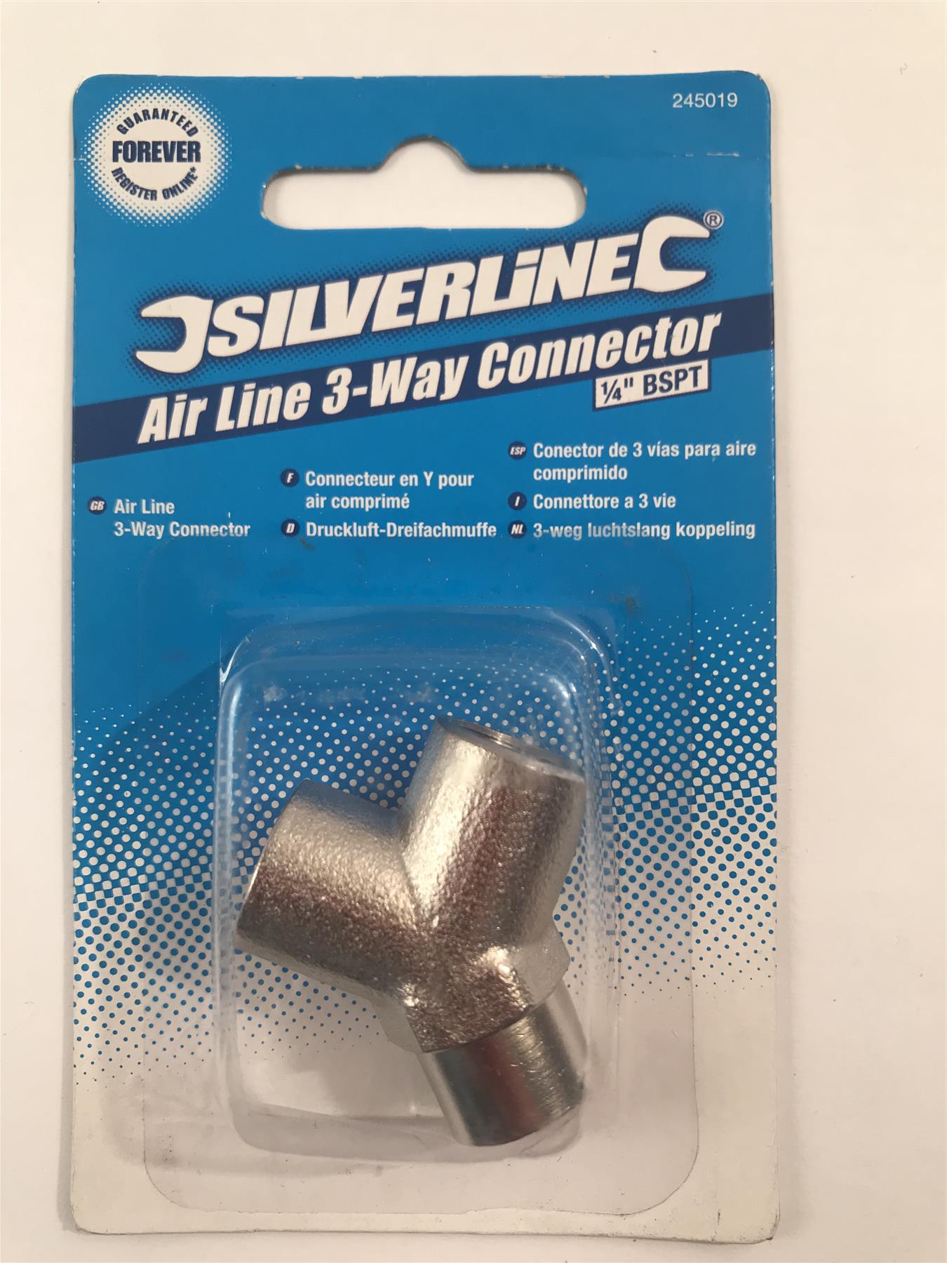 Silverline Air Line 3-Way Connector 1/4"  BSPT  245019