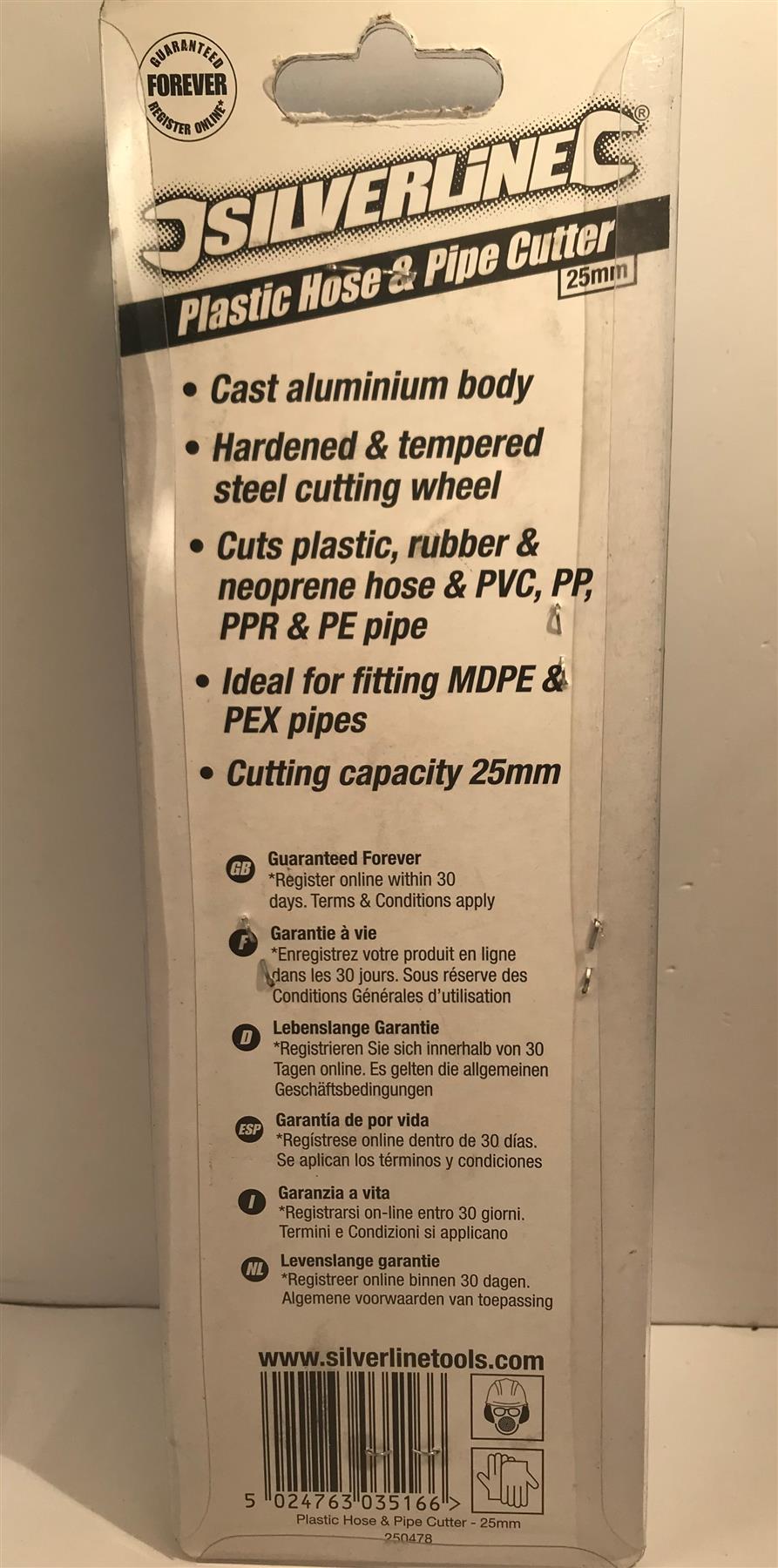 Silverline Plastic Hose and Pipe Cutter 25mm 250478