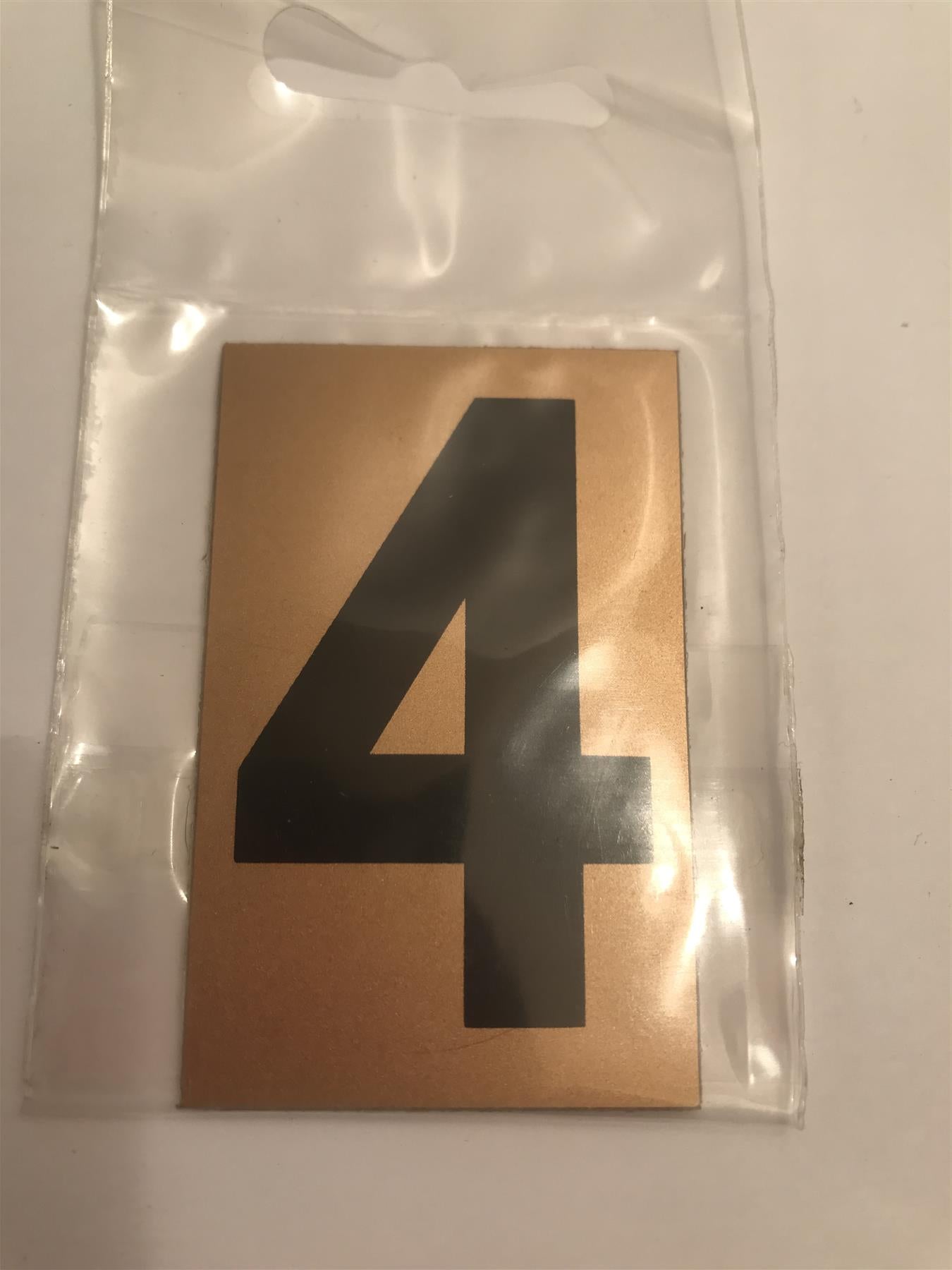 Gold/Black Number 4 Self Adhesive 1" x 2"